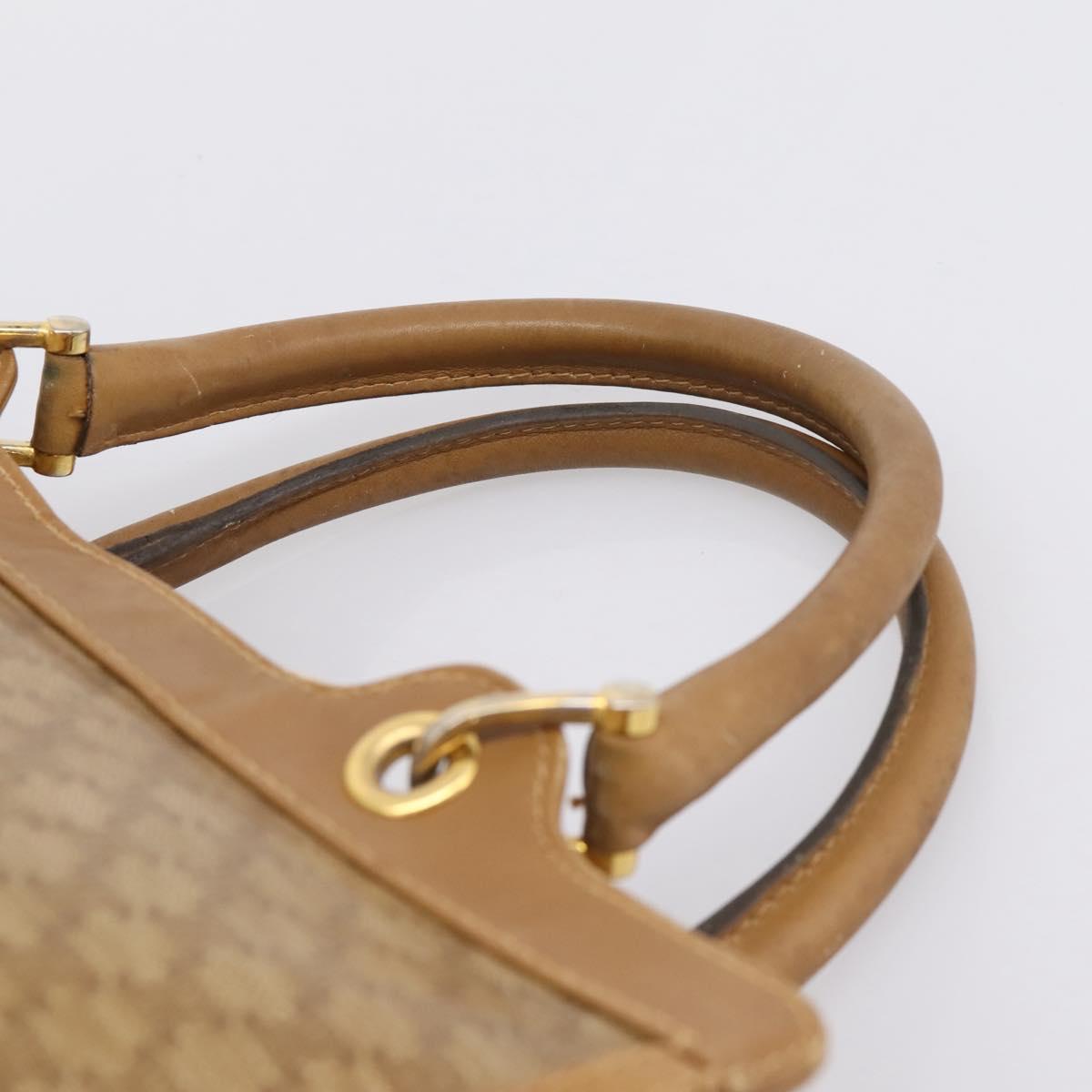 CELINE Macadam Canvas Hand Bag PVC Beige Gold Auth 197461