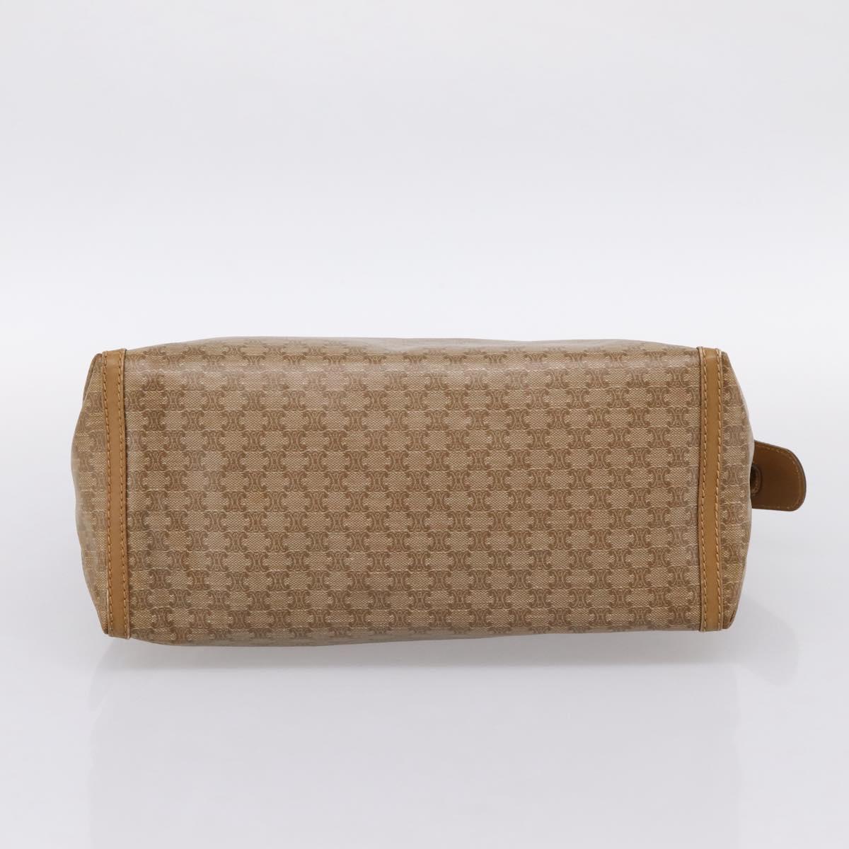 CELINE Macadam Canvas Hand Bag PVC Beige Gold Auth 197461