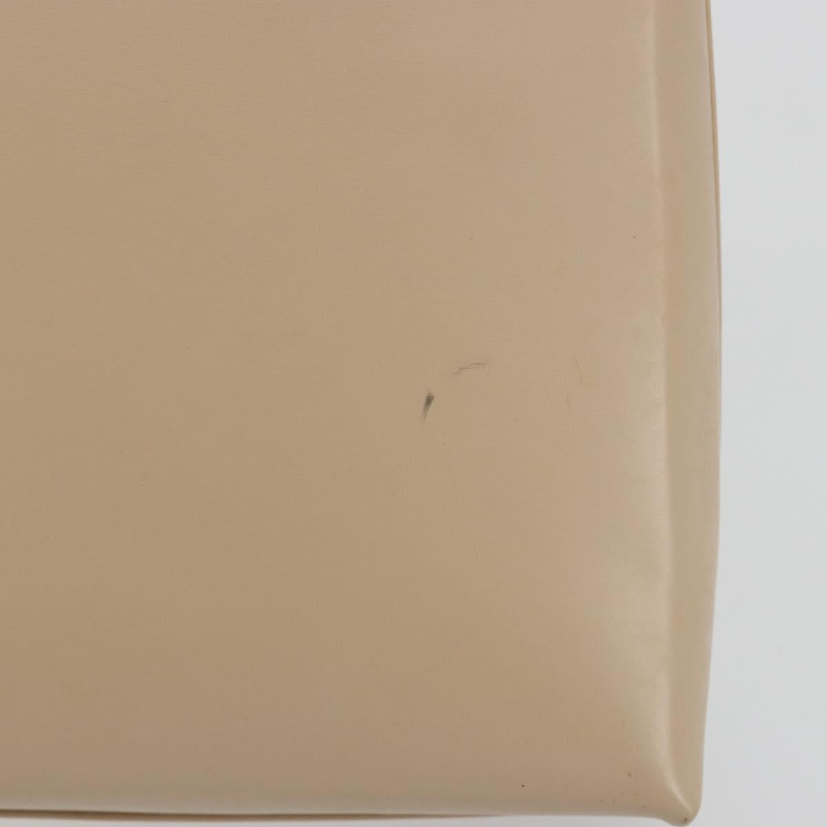 Salvatore Ferragamo Gancini Shoulder Bag Leather Beige Gold Auth 197467