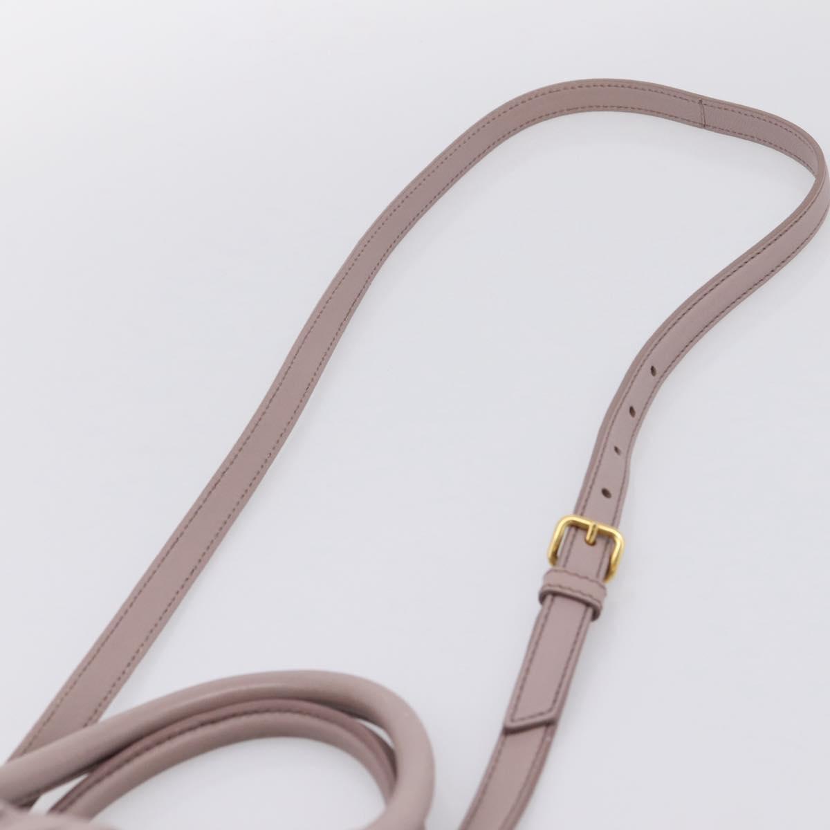 Miu Miu Matelasse Hand Bag Leather 2way Gray Gold Auth 197475A