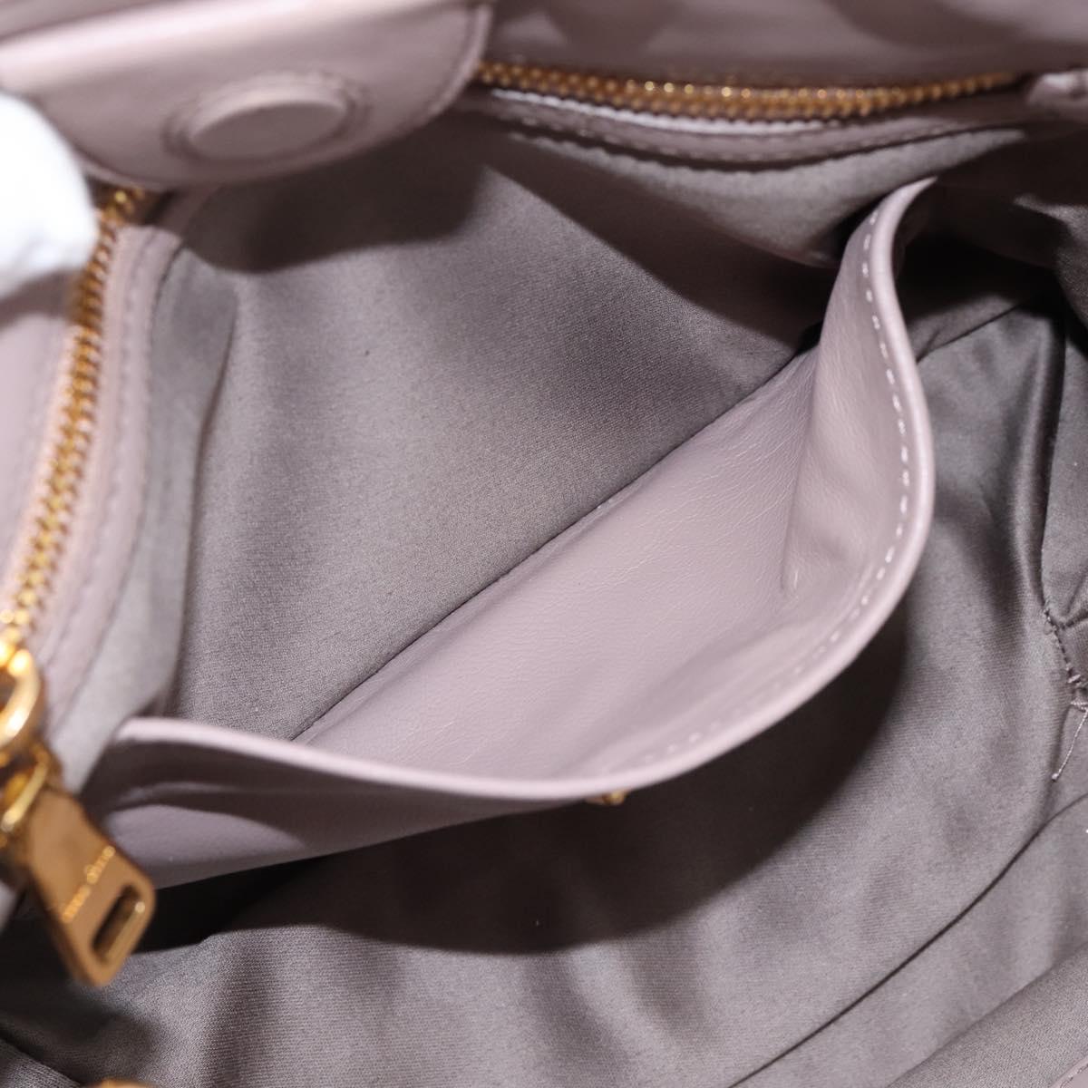 Miu Miu Matelasse Hand Bag Leather 2way Gray Gold Auth 197475A