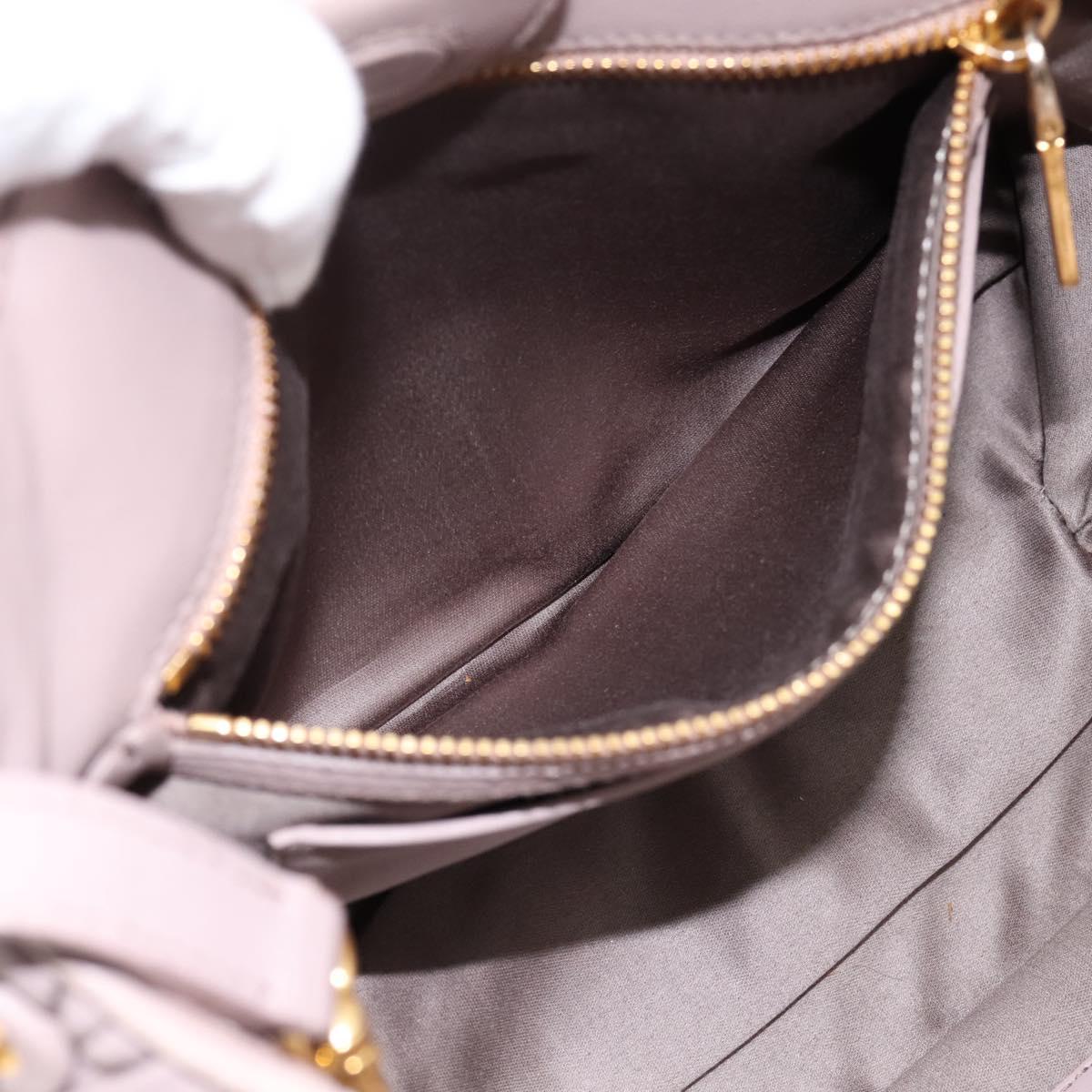Miu Miu Matelasse Hand Bag Leather 2way Gray Gold Auth 197475A