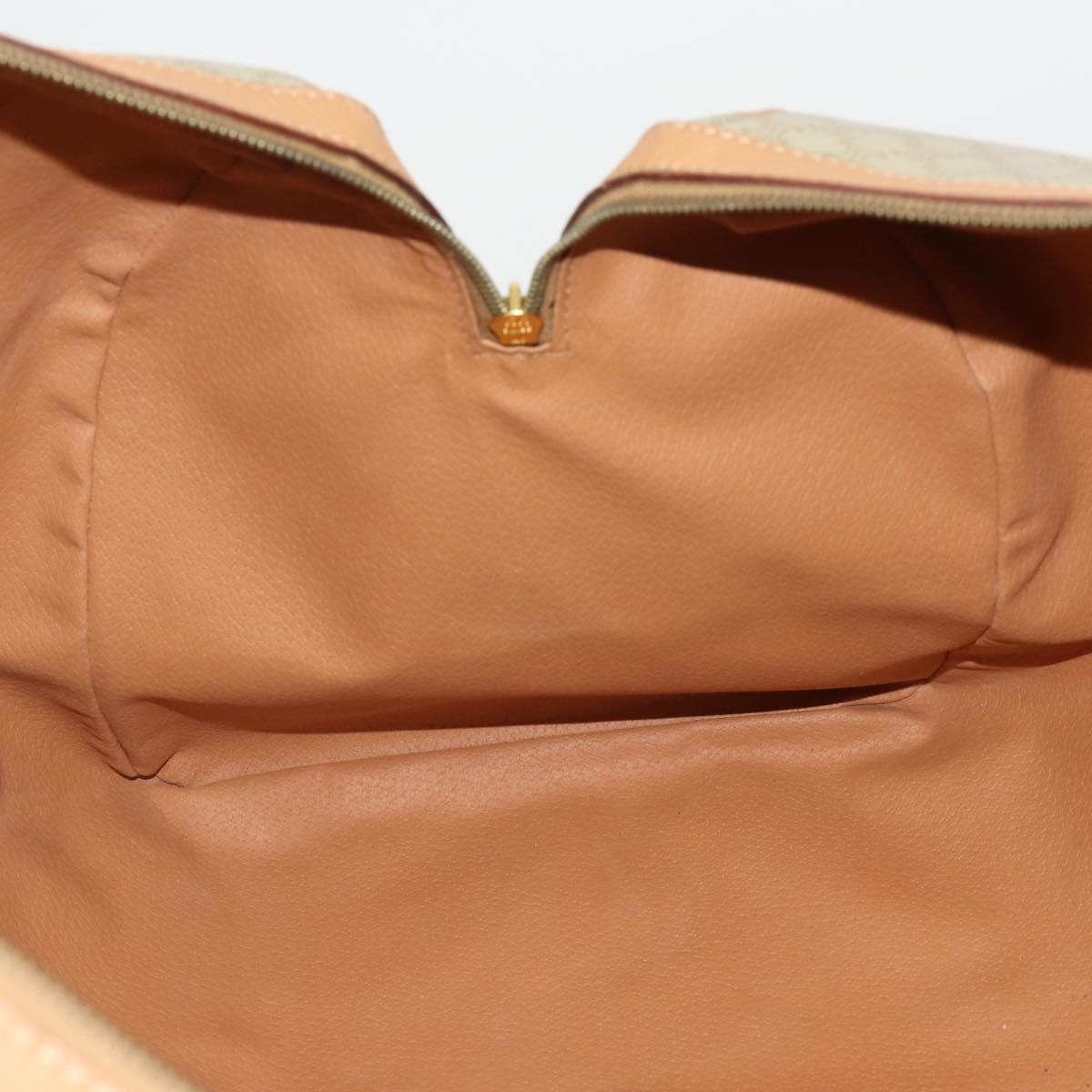 CELINE Macadam Canvas Boston Bag PVC Beige Gold Auth 197482A