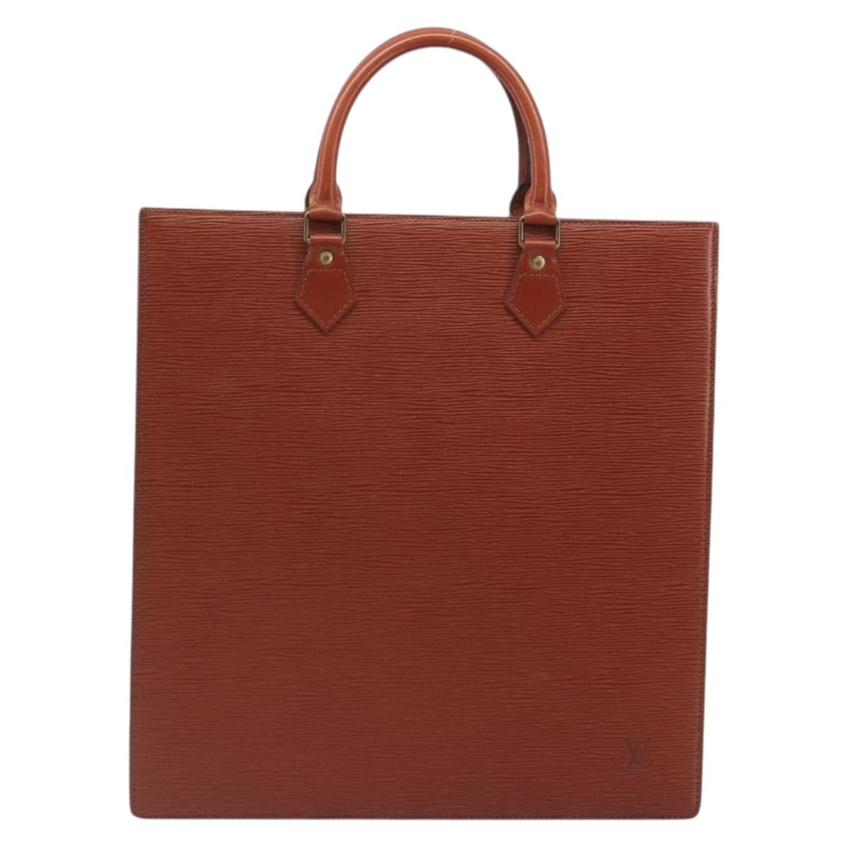 LOUIS VUITTON Epi Sac Plat Hand Bag Brown M52073 LV Auth 197484