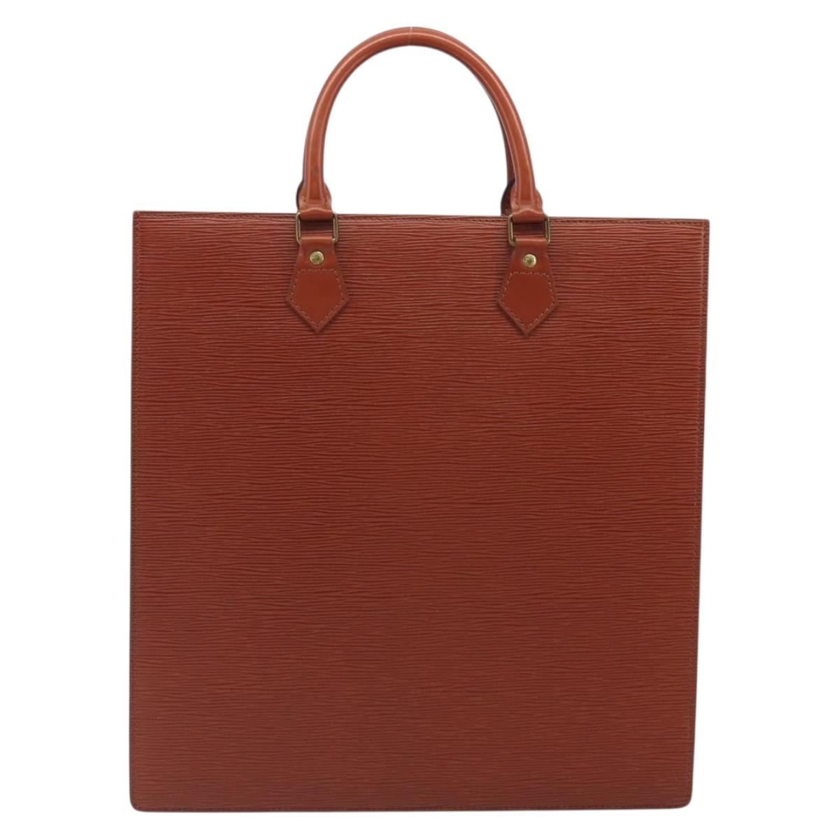 LOUIS VUITTON Epi Sac Plat Hand Bag Brown M52073 LV Auth 197484