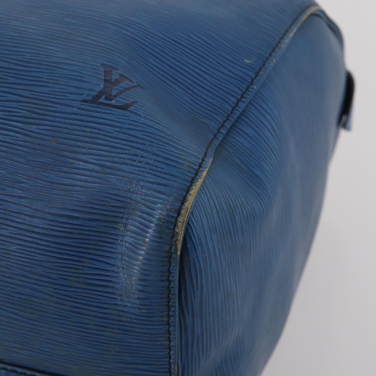 LOUIS VUITTON Epi Keepall 45 Boston Bag Blue M42975 LV Auth 197485