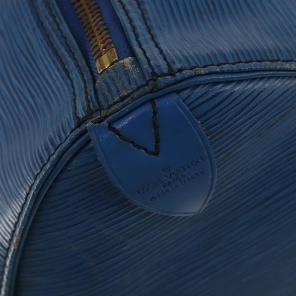 LOUIS VUITTON Epi Keepall 45 Boston Bag Blue M42975 LV Auth 197485
