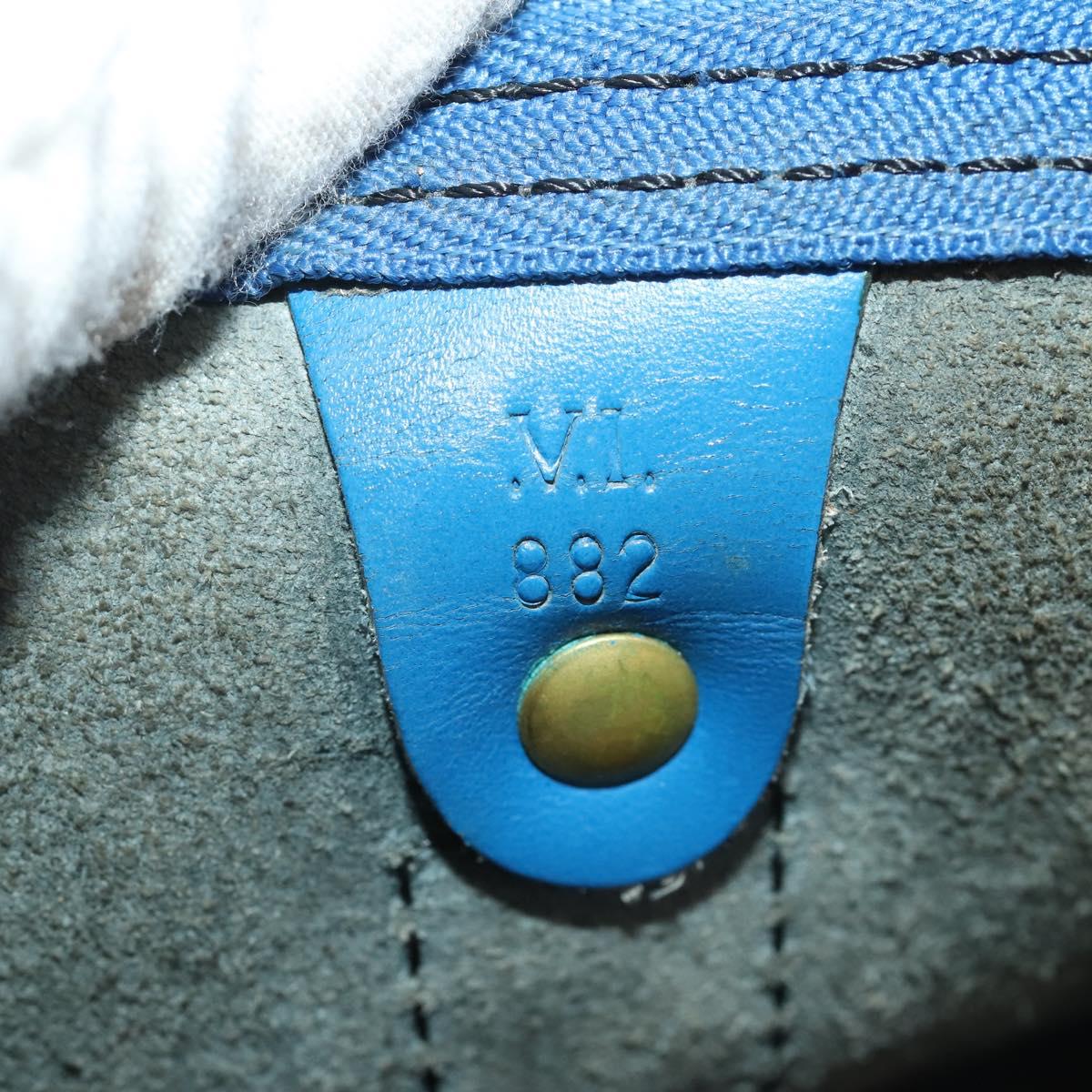 LOUIS VUITTON Epi Keepall 45 Boston Bag Blue M42975 LV Auth 197485