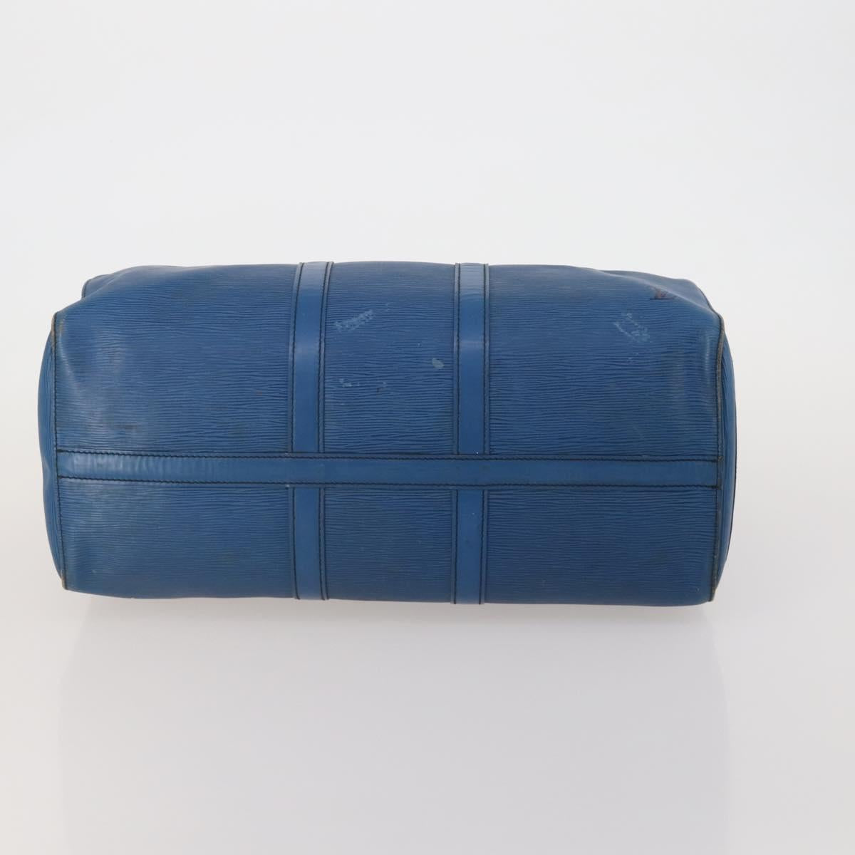 LOUIS VUITTON Epi Keepall 45 Boston Bag Blue M42975 LV Auth 197485