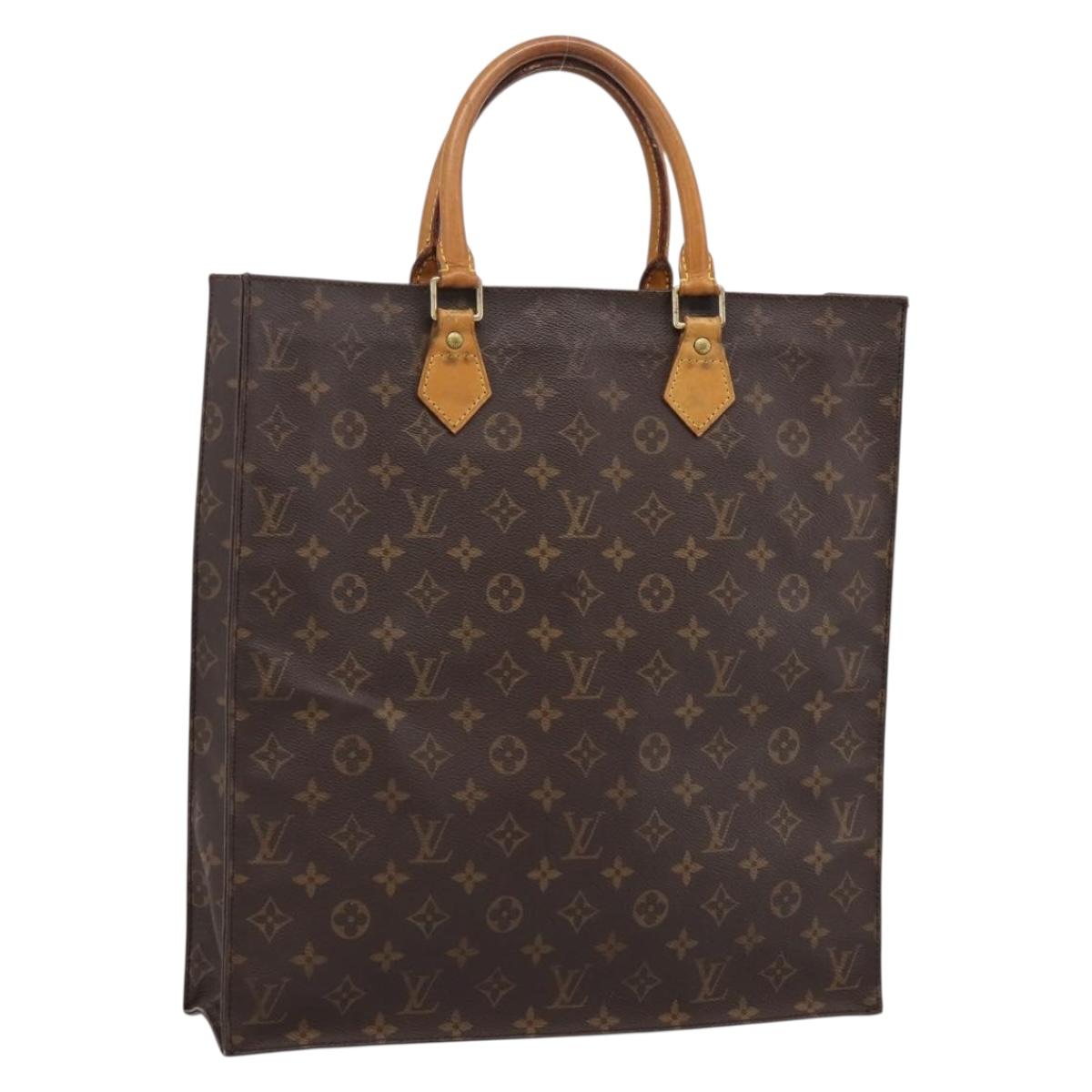 LOUIS VUITTON Monogram Sac Plat Hand Bag M51140 LV Auth 197486