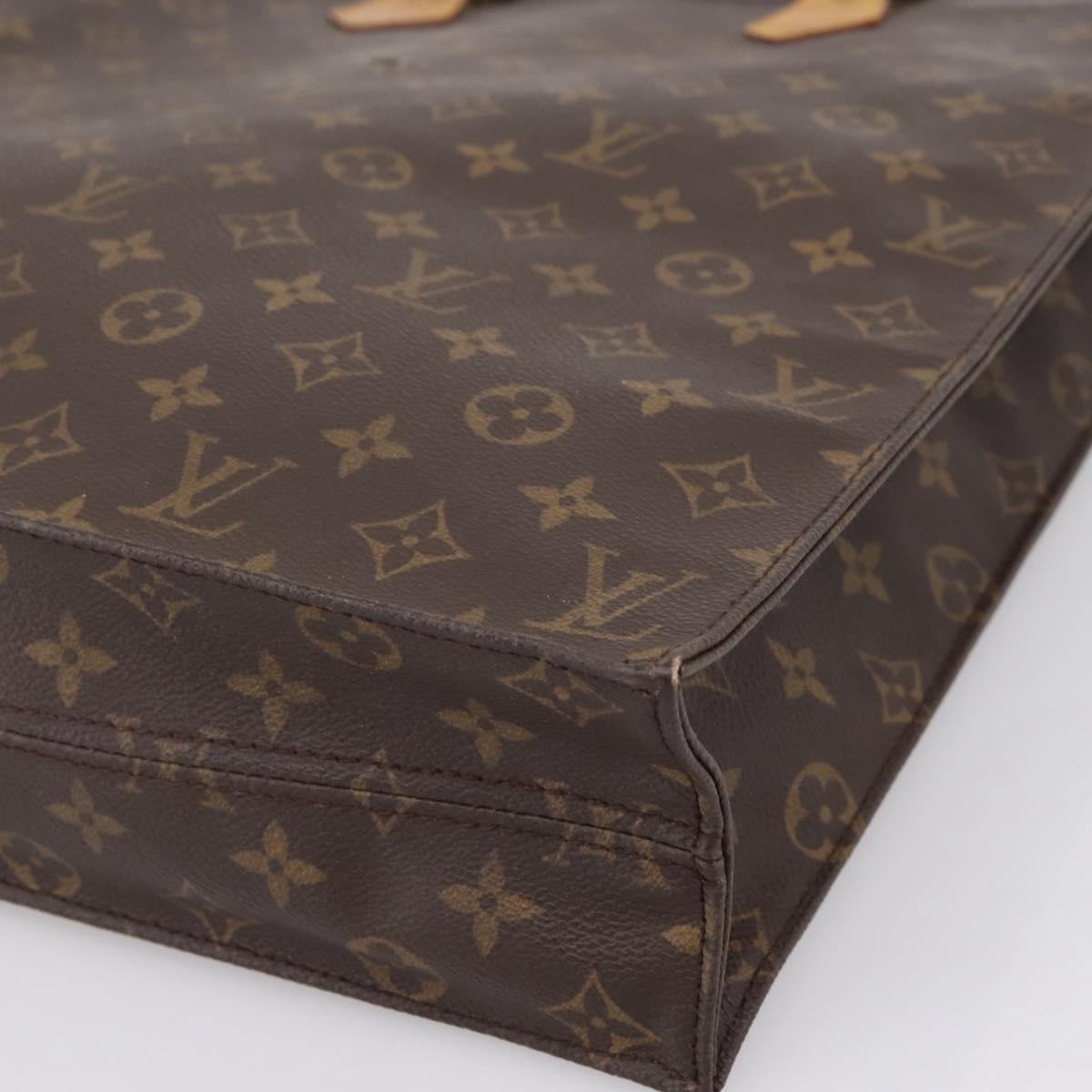 LOUIS VUITTON Monogram Sac Plat Hand Bag M51140 LV Auth 197486