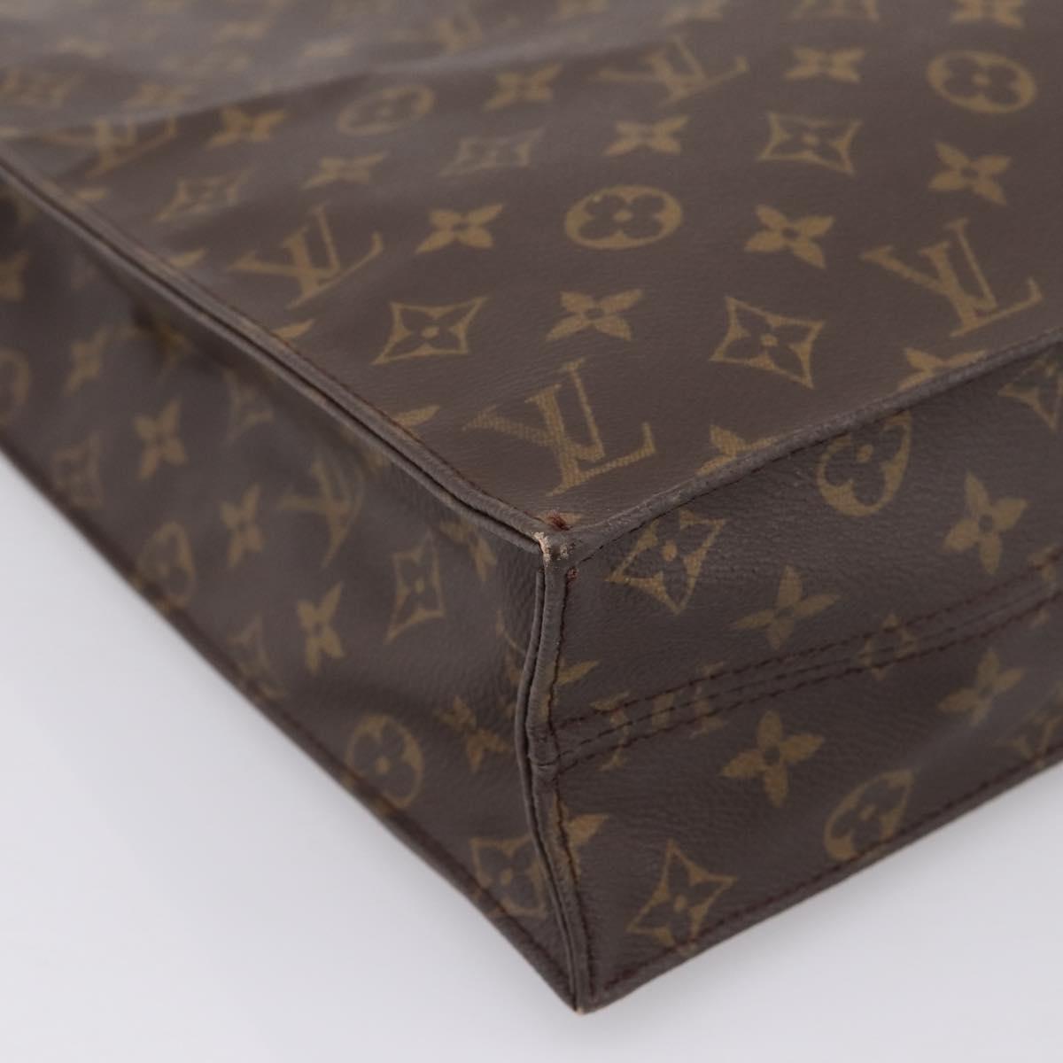 LOUIS VUITTON Monogram Sac Plat Hand Bag M51140 LV Auth 197486