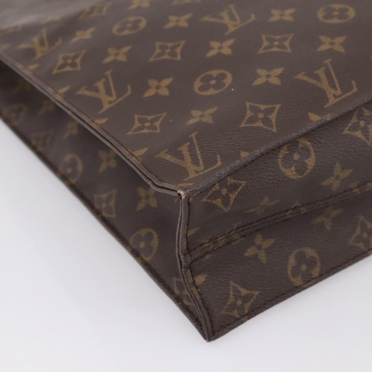 LOUIS VUITTON Monogram Sac Plat Hand Bag M51140 LV Auth 197486