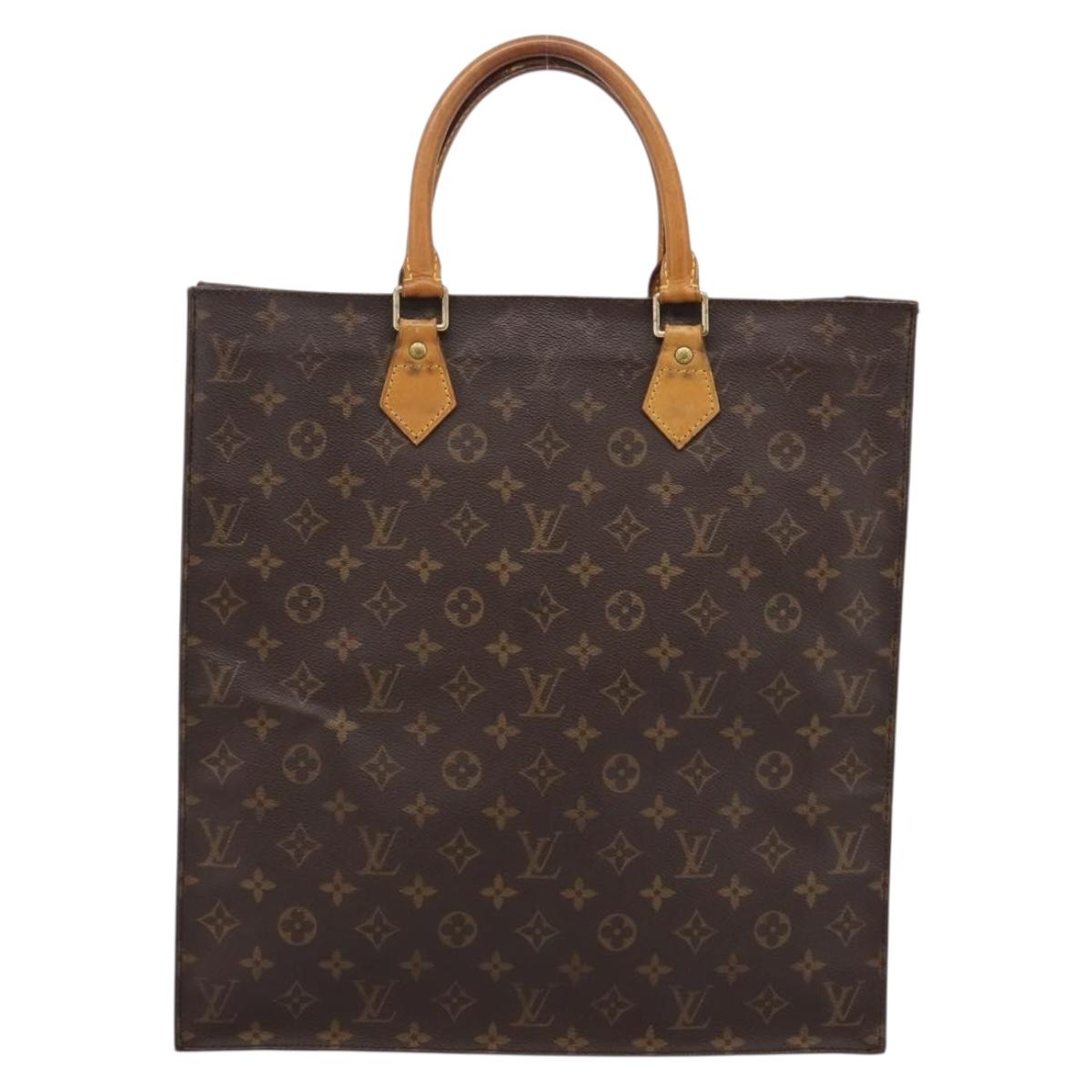 LOUIS VUITTON Monogram Sac Plat Hand Bag M51140 LV Auth 197486