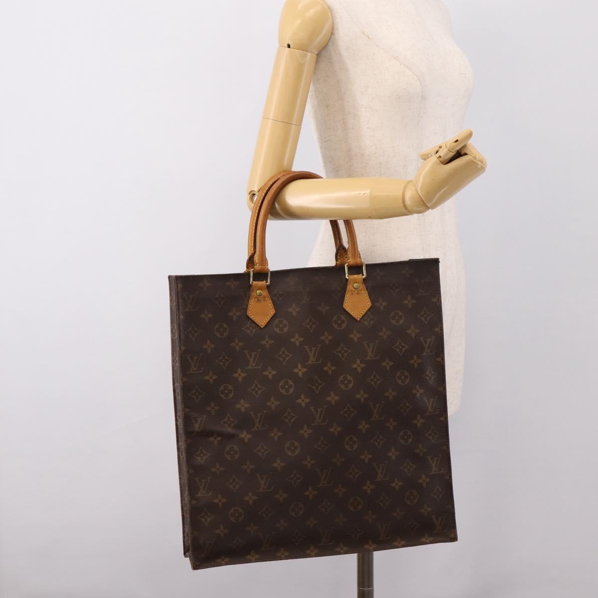 LOUIS VUITTON Monogram Sac Plat Hand Bag M51140 LV Auth 197486