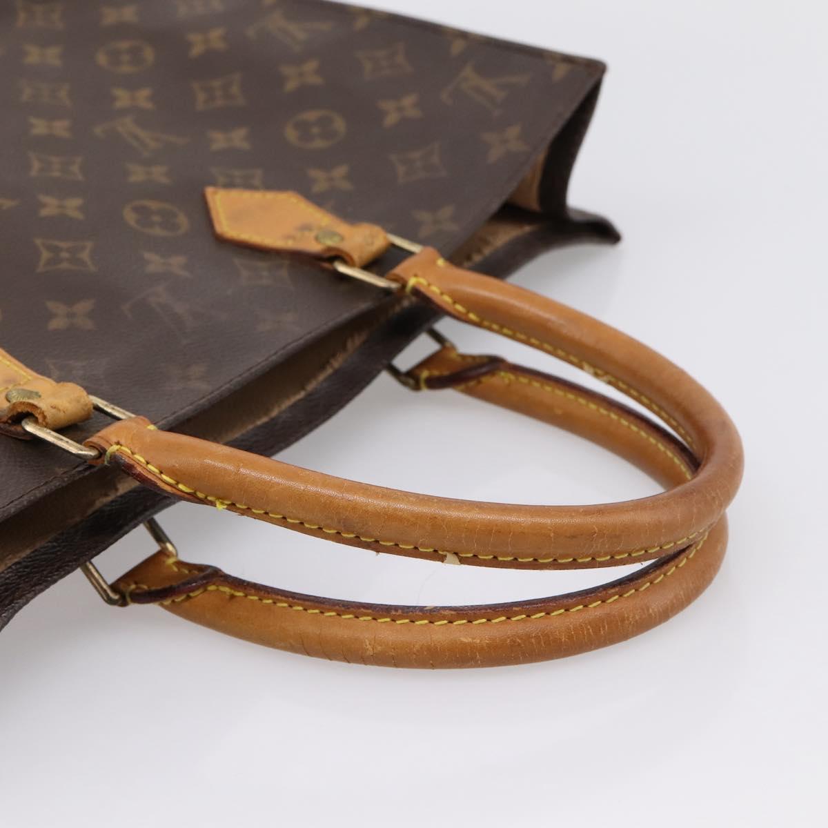LOUIS VUITTON Monogram Sac Plat Hand Bag M51140 LV Auth 197486
