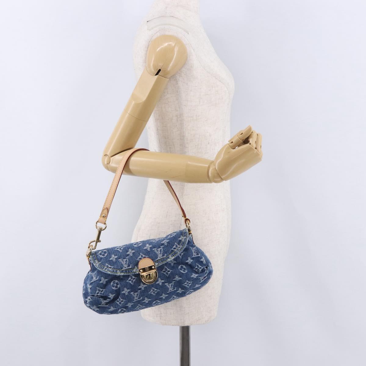 LOUIS VUITTON Monogram Denim Mini Preity Hand Bag Blue M95050 LV Auth 197489SAM