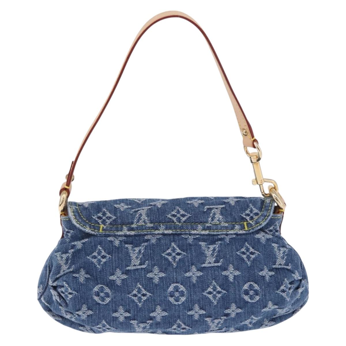 LOUIS VUITTON Monogram Denim Mini Preity Hand Bag Blue M95050 LV Auth 197489SAM