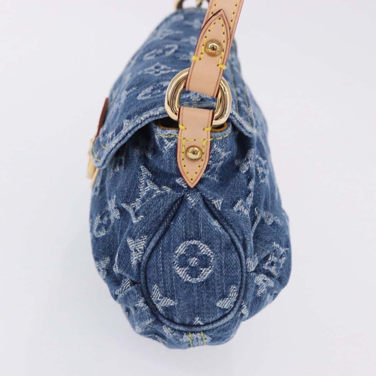 LOUIS VUITTON Monogram Denim Mini Preity Hand Bag Blue M95050 LV Auth 197489SAM