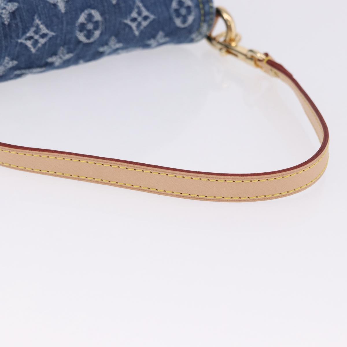 LOUIS VUITTON Monogram Denim Mini Preity Hand Bag Blue M95050 LV Auth 197489SAM