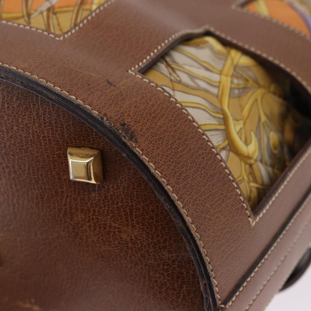 Salvatore Ferragamo Shoulder Bag Leather Brown Gold Auth 197492