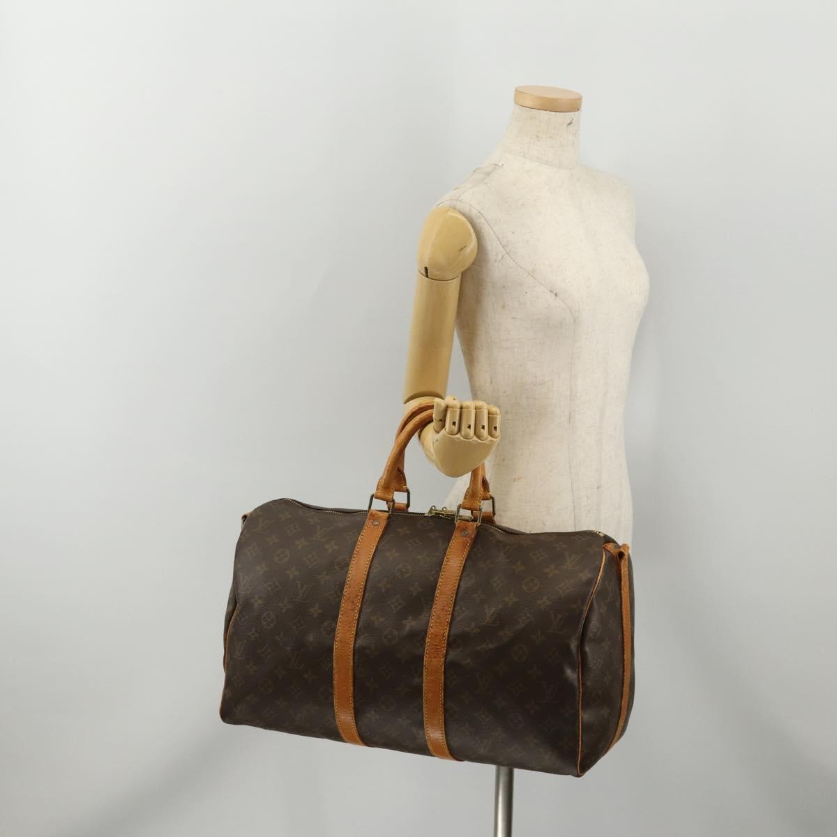 LOUIS VUITTON Monogram Keepall Bandouliere 45 Boston Bag M41418 LV Auth 197499
