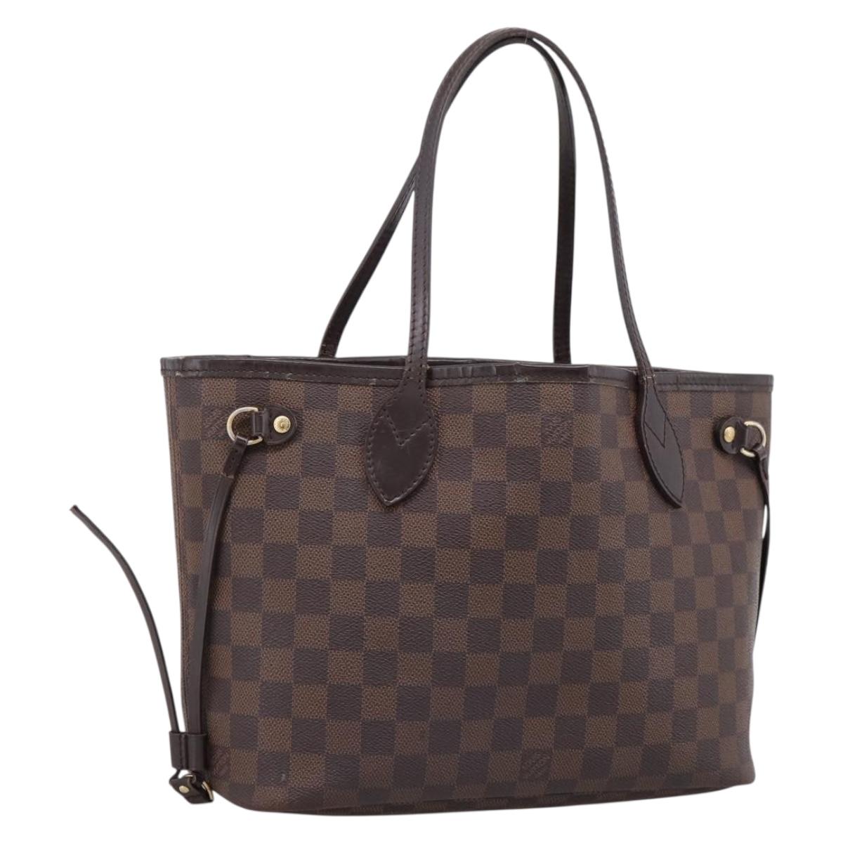 LOUIS VUITTON Damier Ebene Neverfull PM Tote Bag N51109 LV Auth 197506
