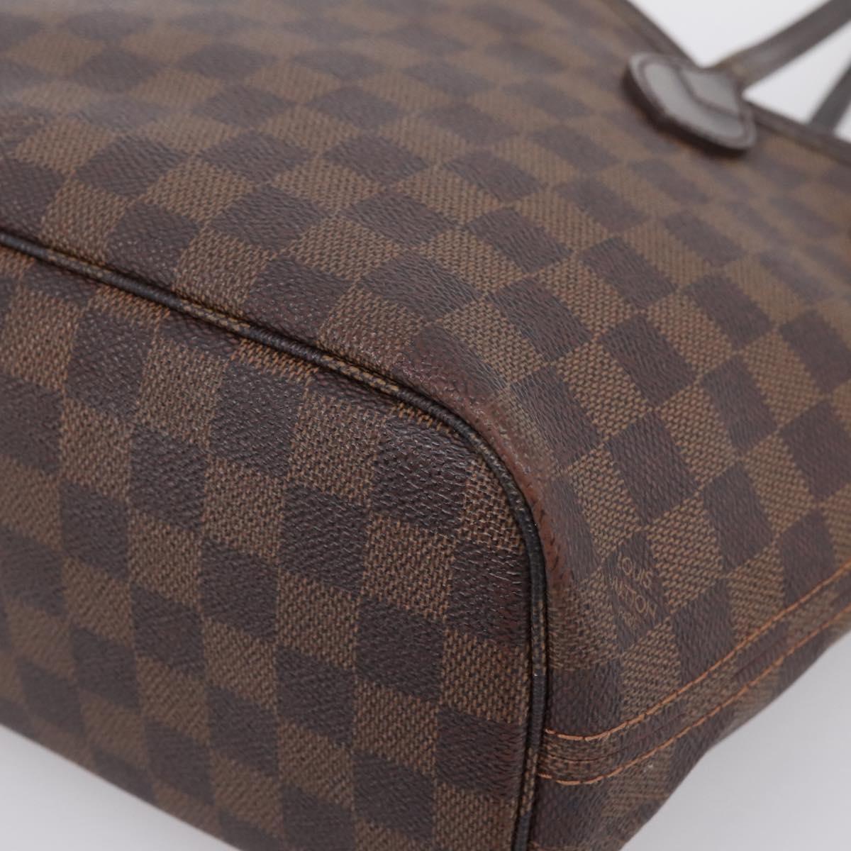 LOUIS VUITTON Damier Ebene Neverfull PM Tote Bag N51109 LV Auth 197506