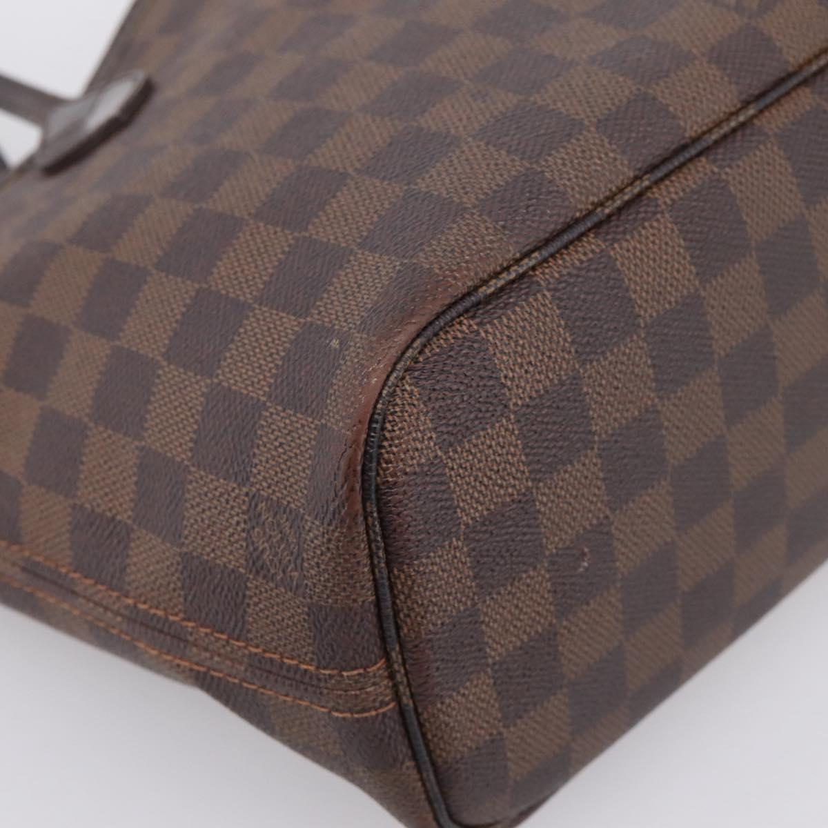 LOUIS VUITTON Damier Ebene Neverfull PM Tote Bag N51109 LV Auth 197506
