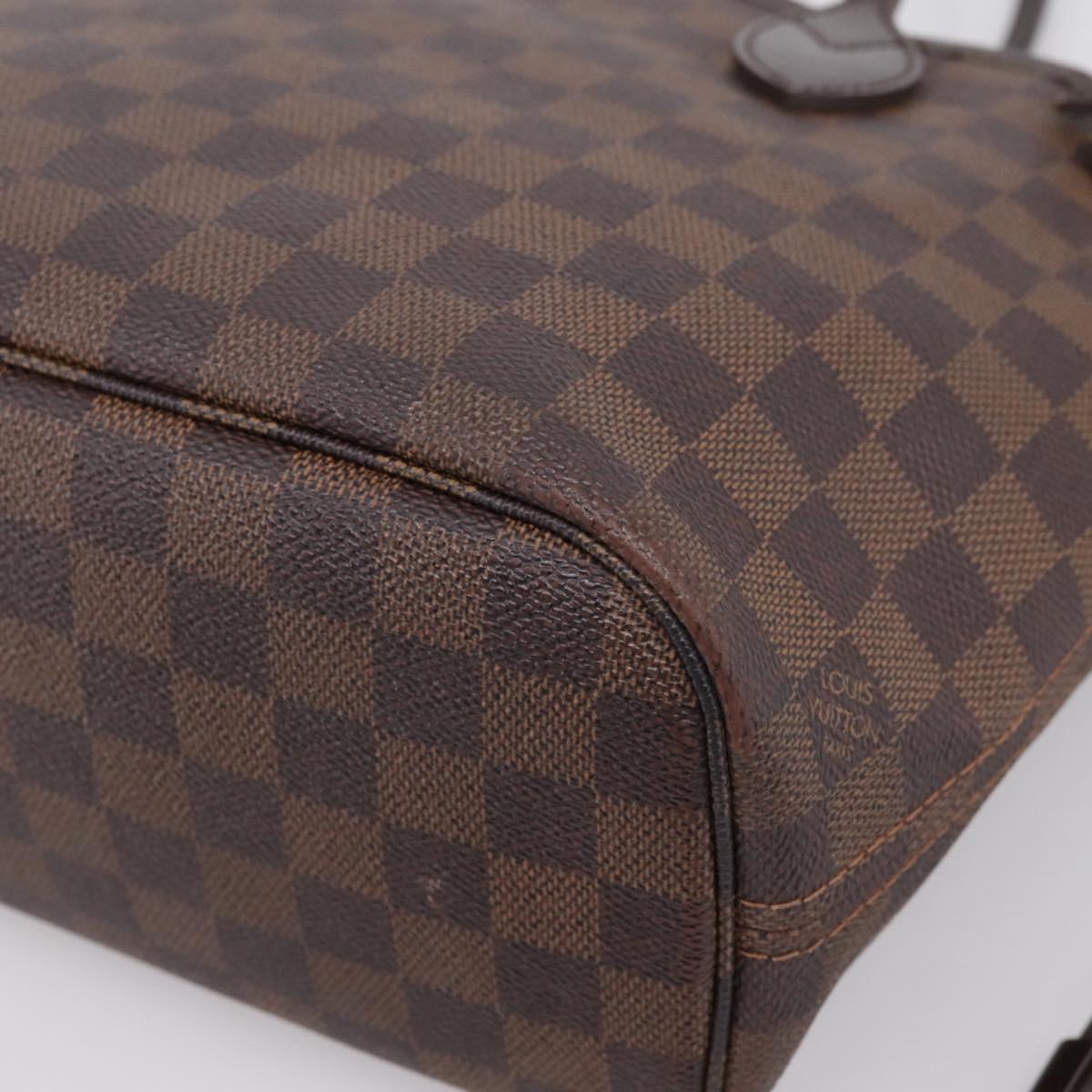 LOUIS VUITTON Damier Ebene Neverfull PM Tote Bag N51109 LV Auth 197506
