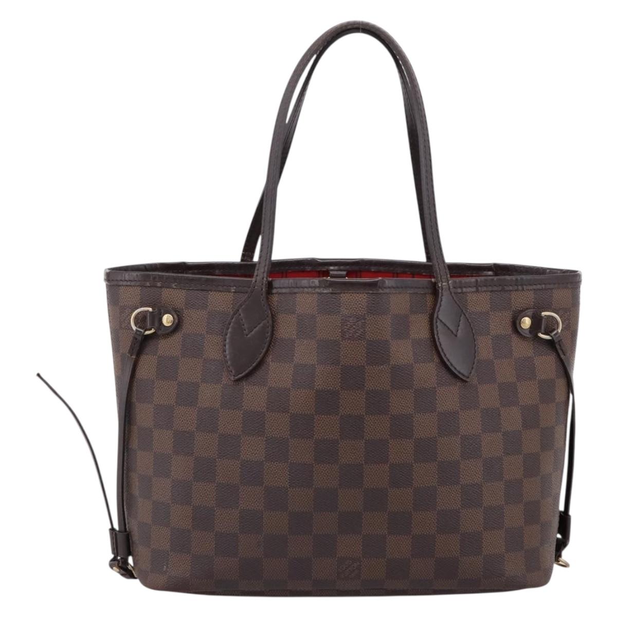 LOUIS VUITTON Damier Ebene Neverfull PM Tote Bag N51109 LV Auth 197506