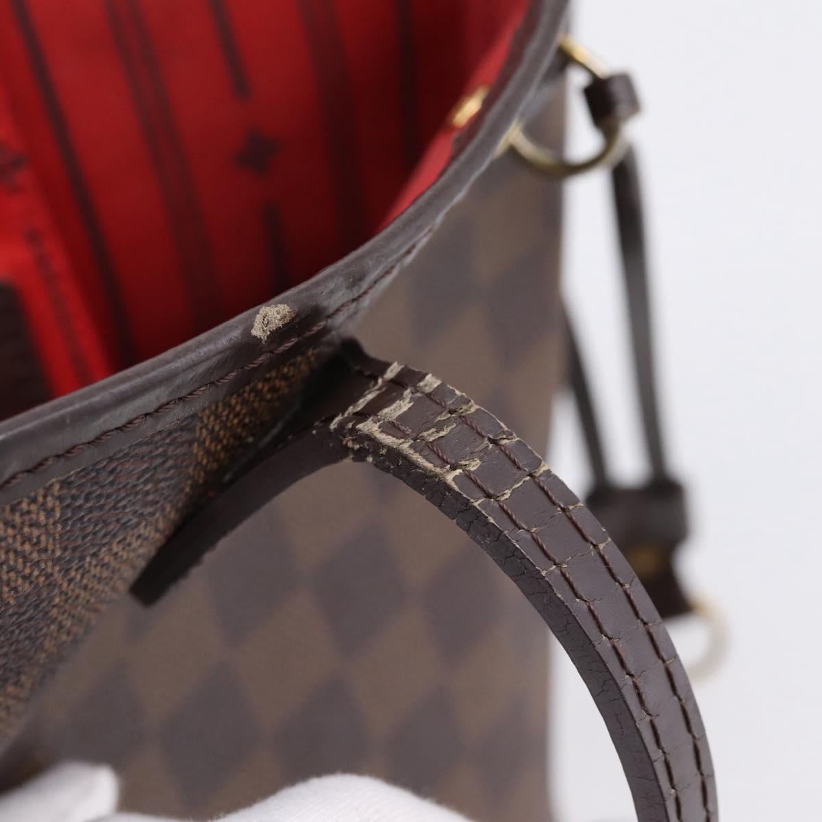 LOUIS VUITTON Damier Ebene Neverfull PM Tote Bag N51109 LV Auth 197506