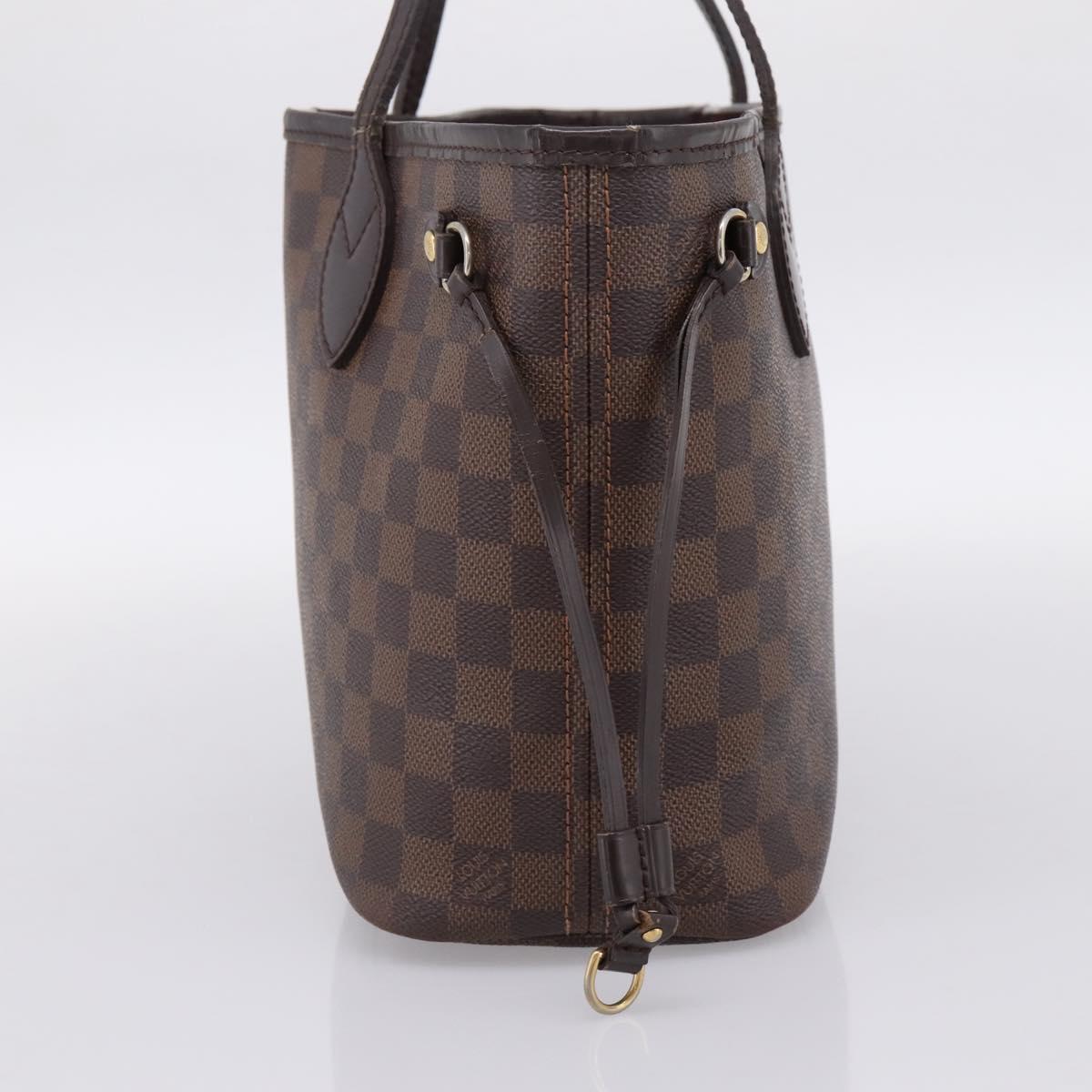 LOUIS VUITTON Damier Ebene Neverfull PM Tote Bag N51109 LV Auth 197506