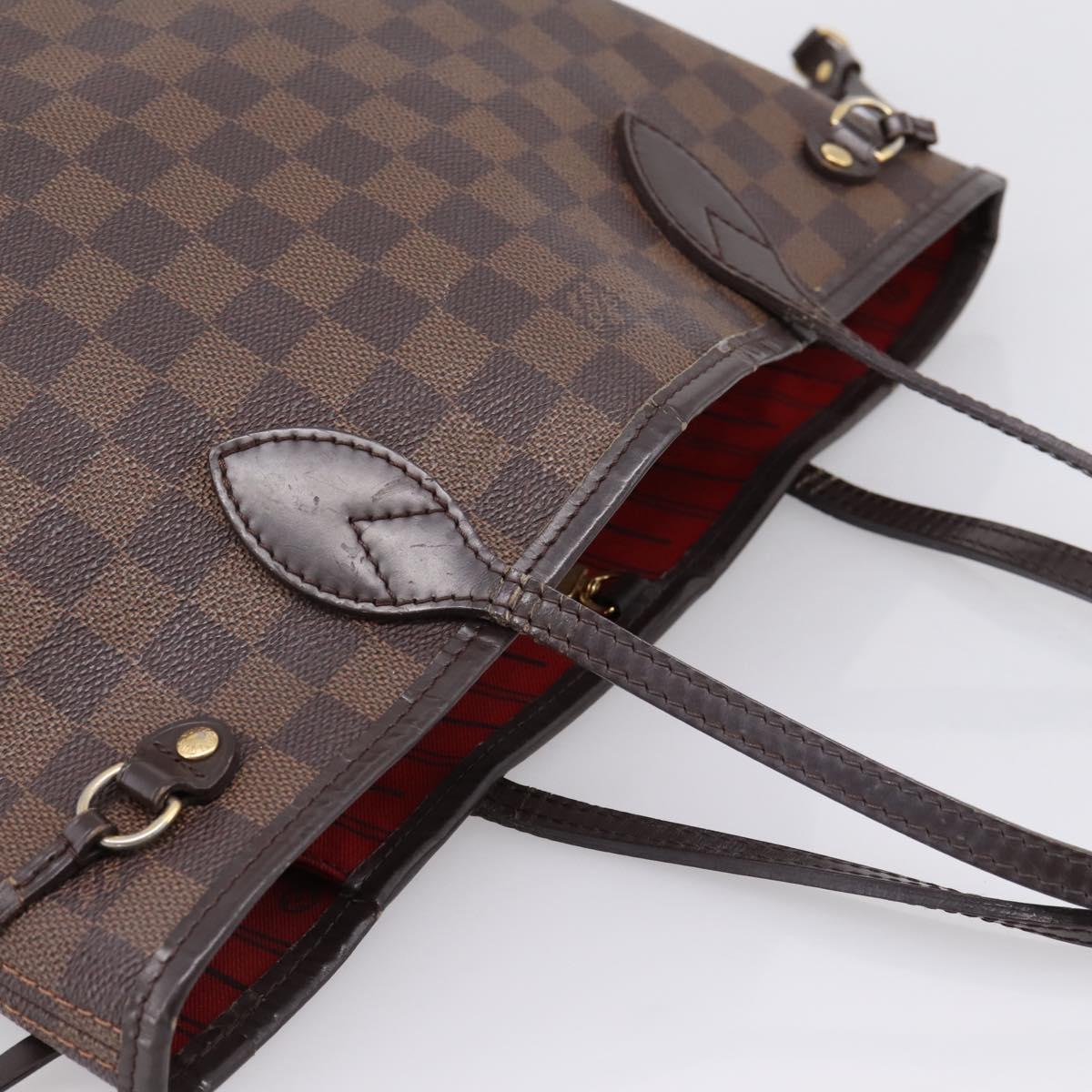 LOUIS VUITTON Damier Ebene Neverfull PM Tote Bag N51109 LV Auth 197506