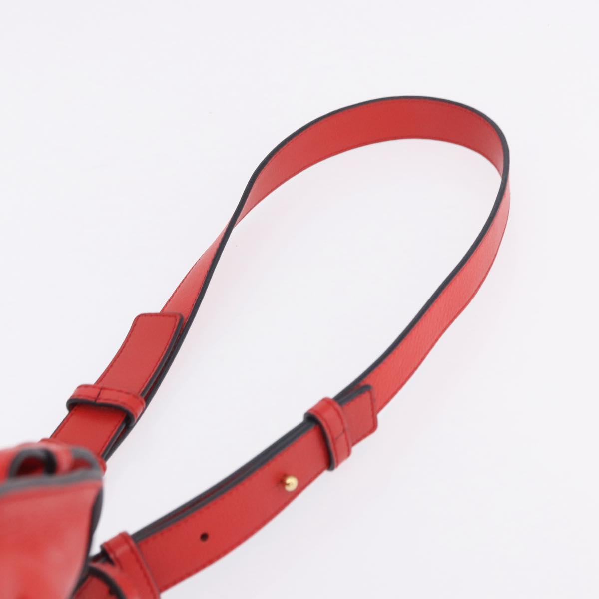 LOEWE Hammock Hand Bag Leather 2way Red Gold Auth 197512A