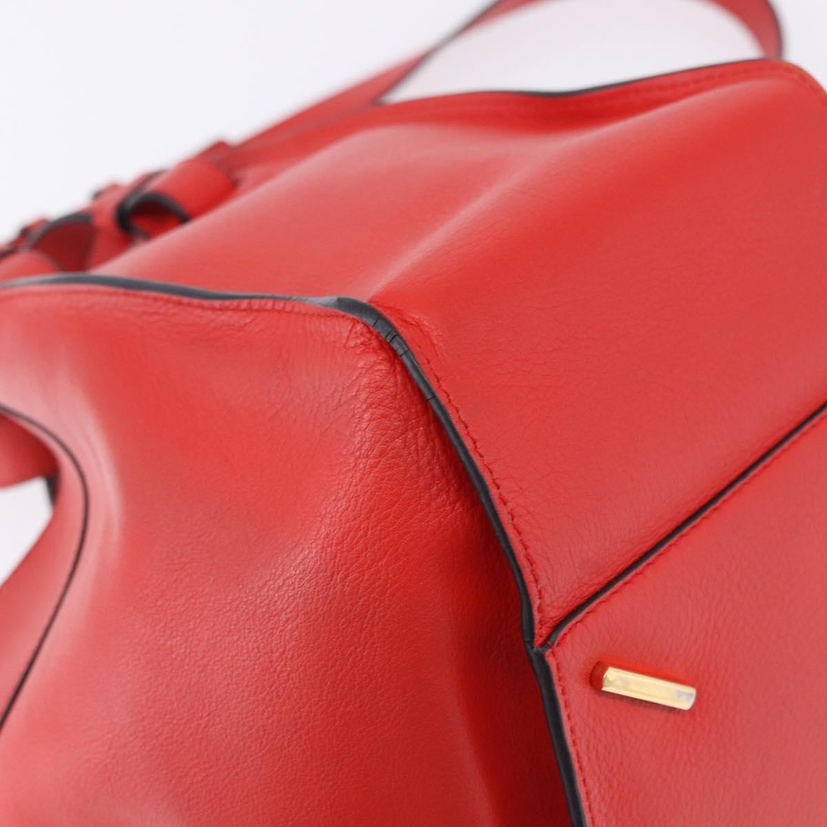 LOEWE Hammock Hand Bag Leather 2way Red Gold Auth 197512A