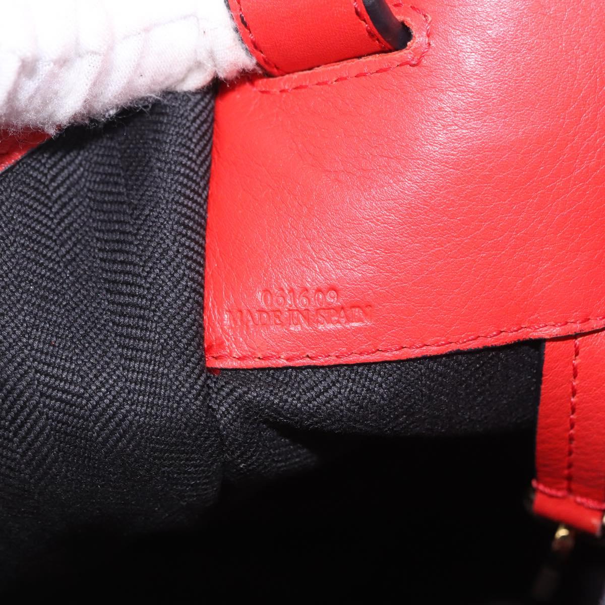 LOEWE Hammock Hand Bag Leather 2way Red Gold Auth 197512A