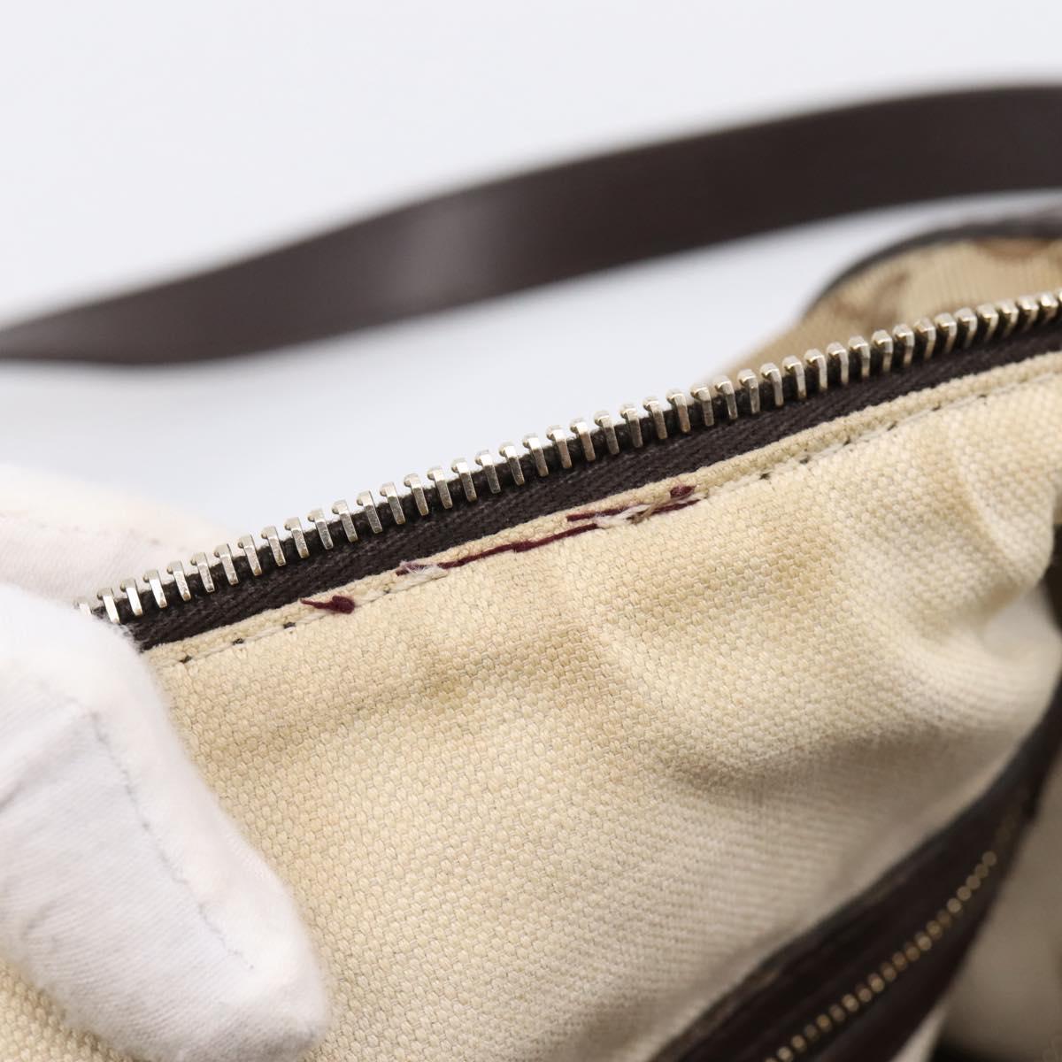 GUCCI GG Canvas Web Sherry Line Boston Bag 2way Beige Gold 247205 Auth 197515