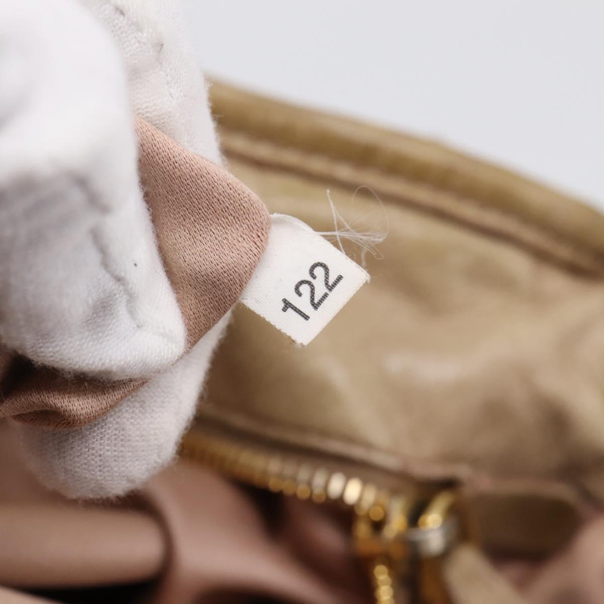 Miu Miu Hand Bag Vitello Lux Leather 2way Beige Gold Auth 197516A