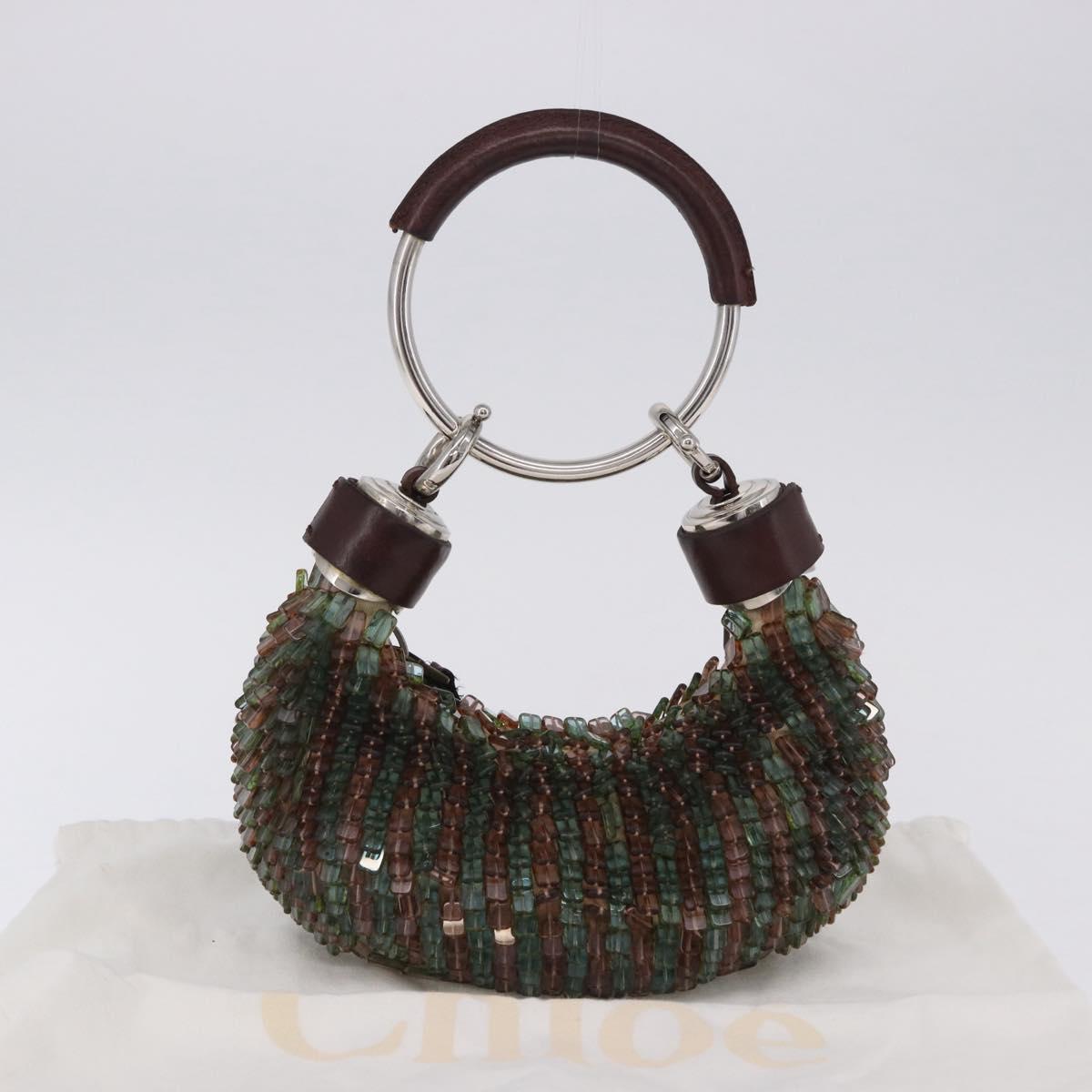 Chloe Bracelet Bag Phoebe Philo Era Beads Green Silver Auth 197517SM