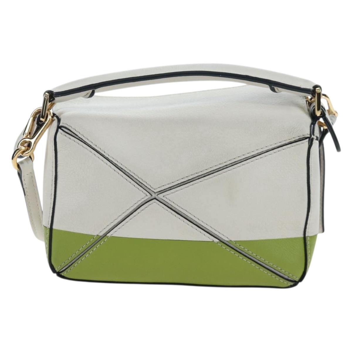 LOEWE × Studio Ghibli Puzzle Bag mini Leather 2way Ivory Gold Auth 197518SM