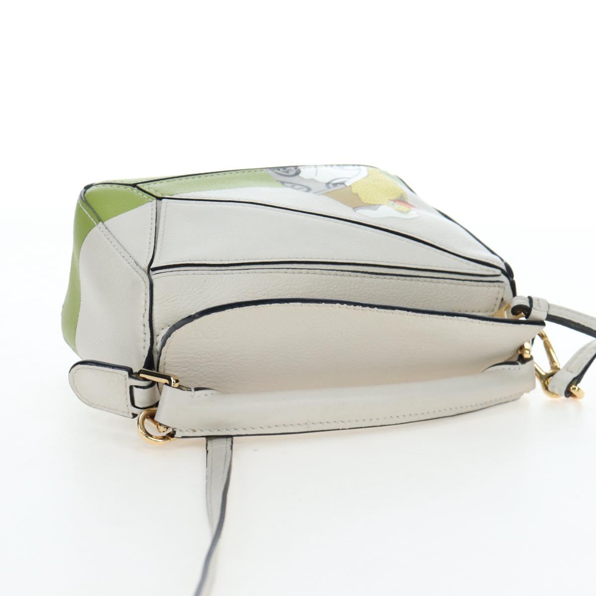 LOEWE × Studio Ghibli Puzzle Bag mini Leather 2way Ivory Gold Auth 197518SM
