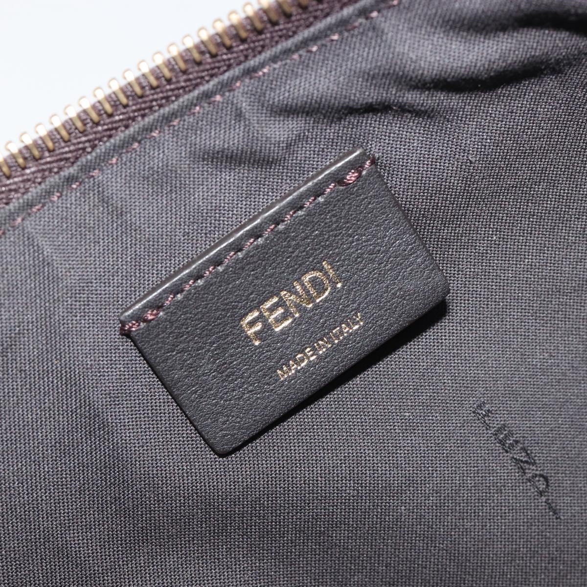 FENDI Graffiti Shoulder Bag Leather Multicolor Gold Auth 197520M