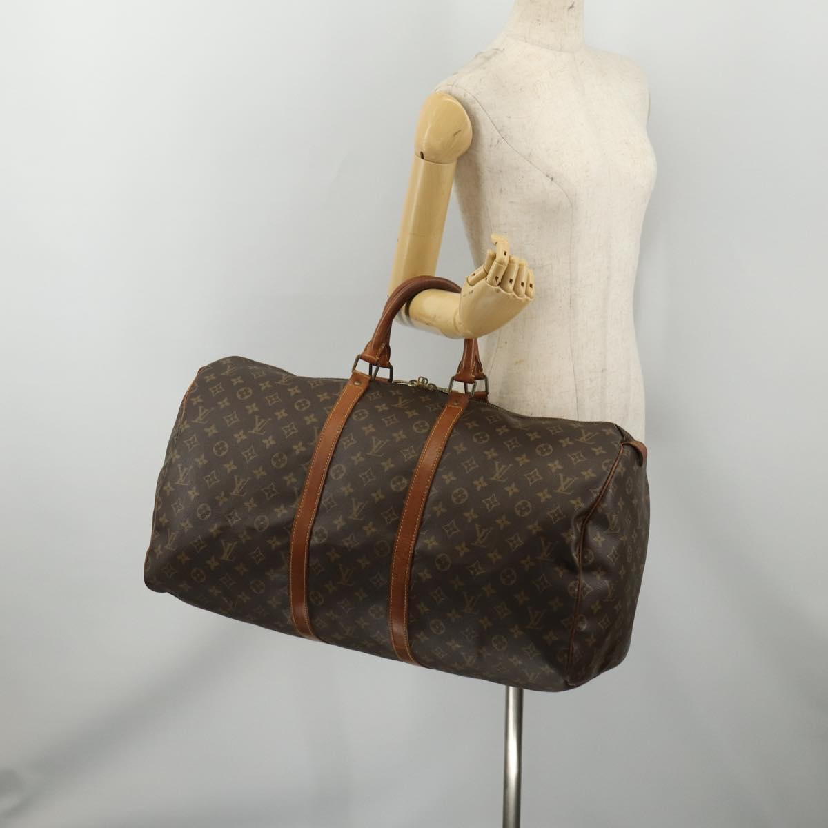 LOUIS VUITTON Monogram Keepall 55 Boston Bag M41424 LV Auth 197524