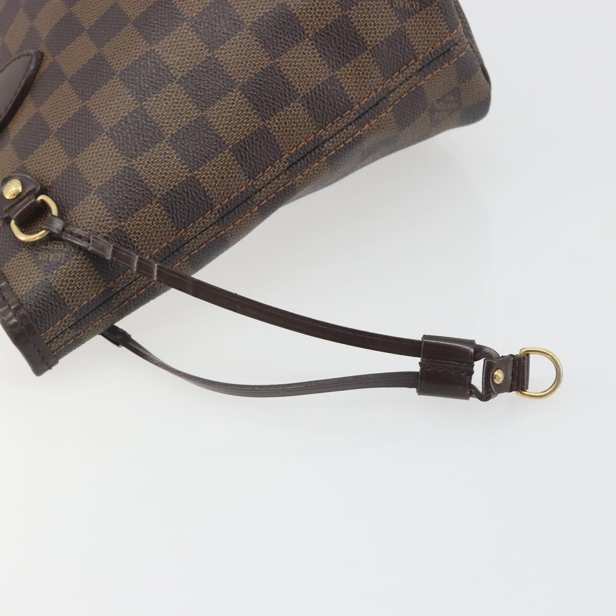 LOUIS VUITTON Damier Ebene Neverfull PM Tote Bag N51109 LV Auth 197530