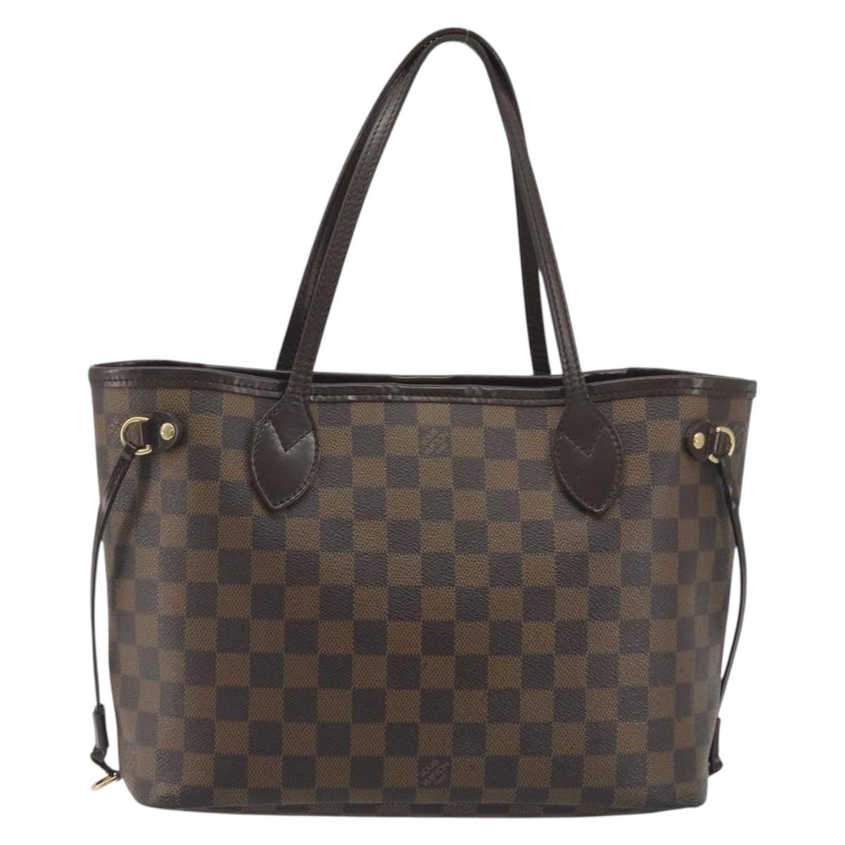 LOUIS VUITTON Damier Ebene Neverfull PM Tote Bag N51109 LV Auth 197530