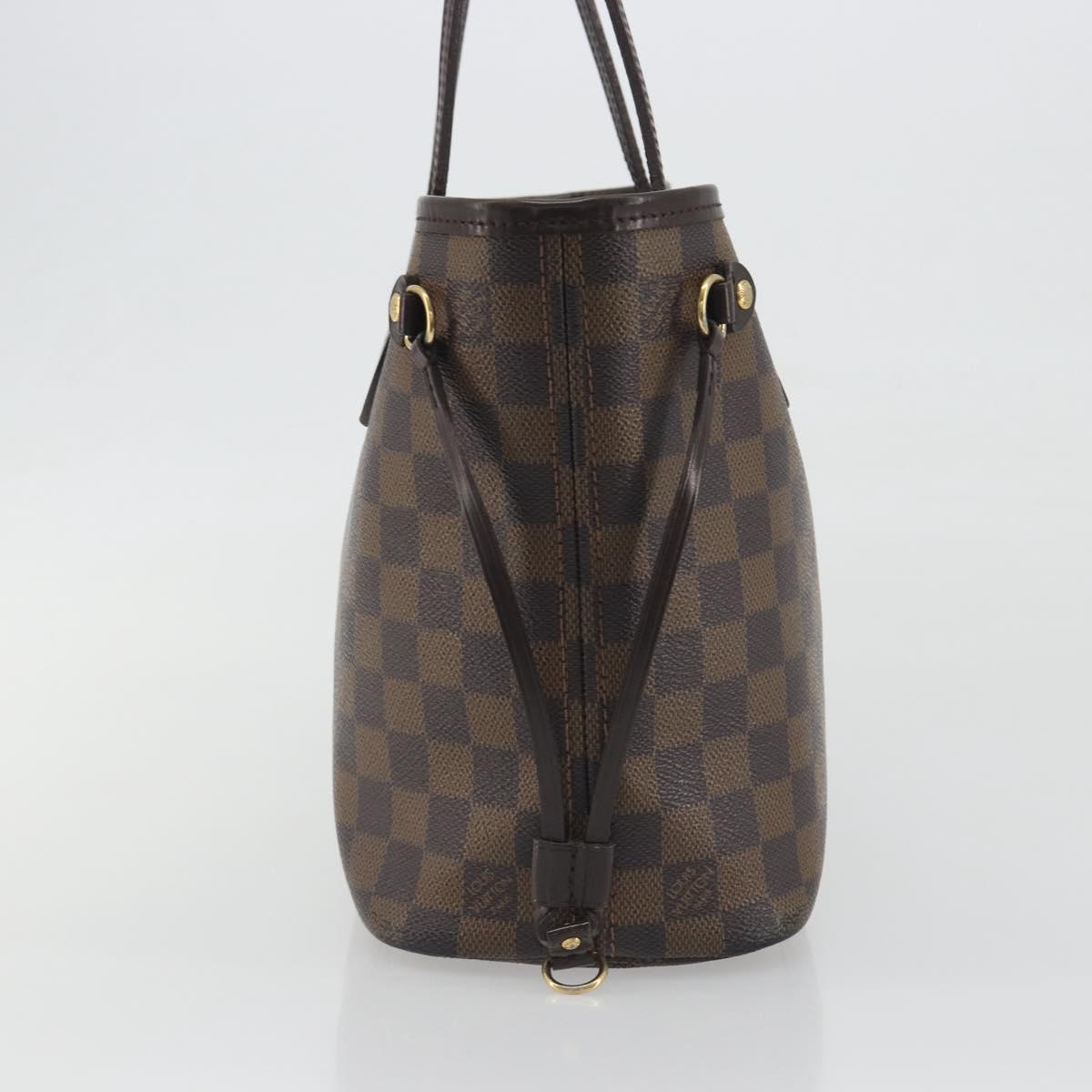 LOUIS VUITTON Damier Ebene Neverfull PM Tote Bag N51109 LV Auth 197530