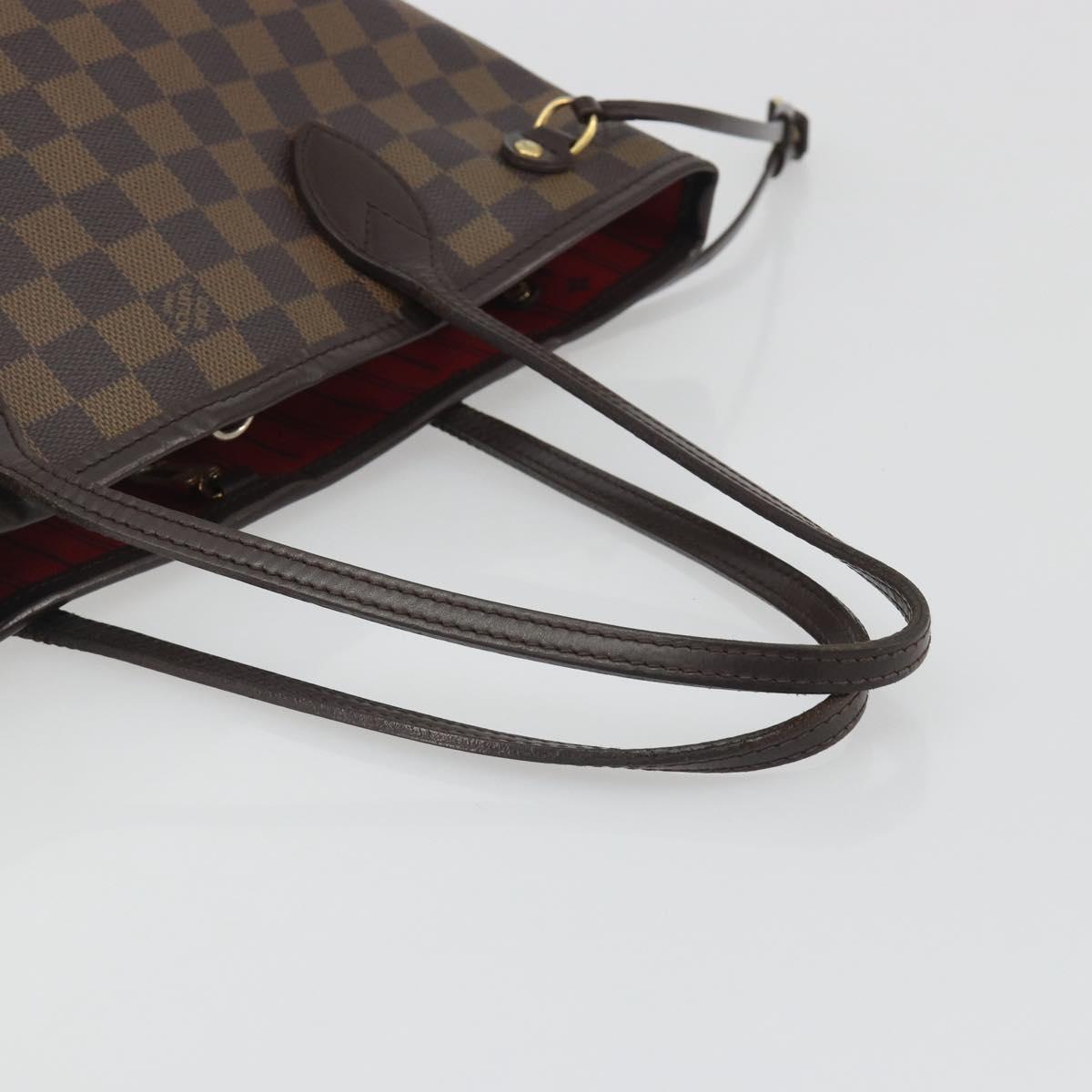LOUIS VUITTON Damier Ebene Neverfull PM Tote Bag N51109 LV Auth 197530