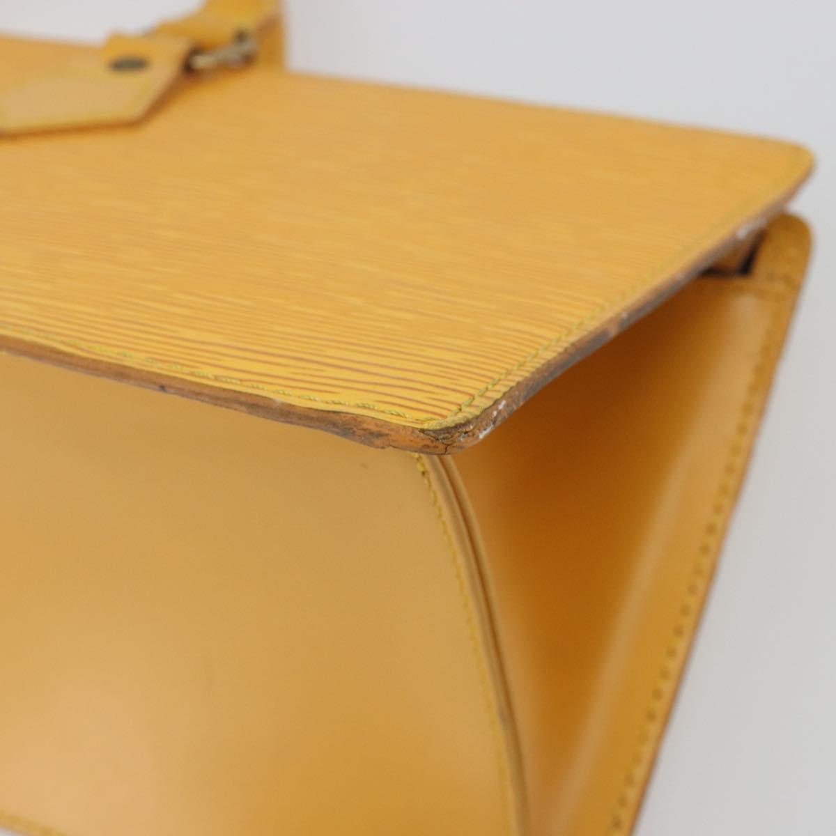 LOUIS VUITTON Epi Sac Triangle Hand Bag Yellow M52099 LV Auth 197531