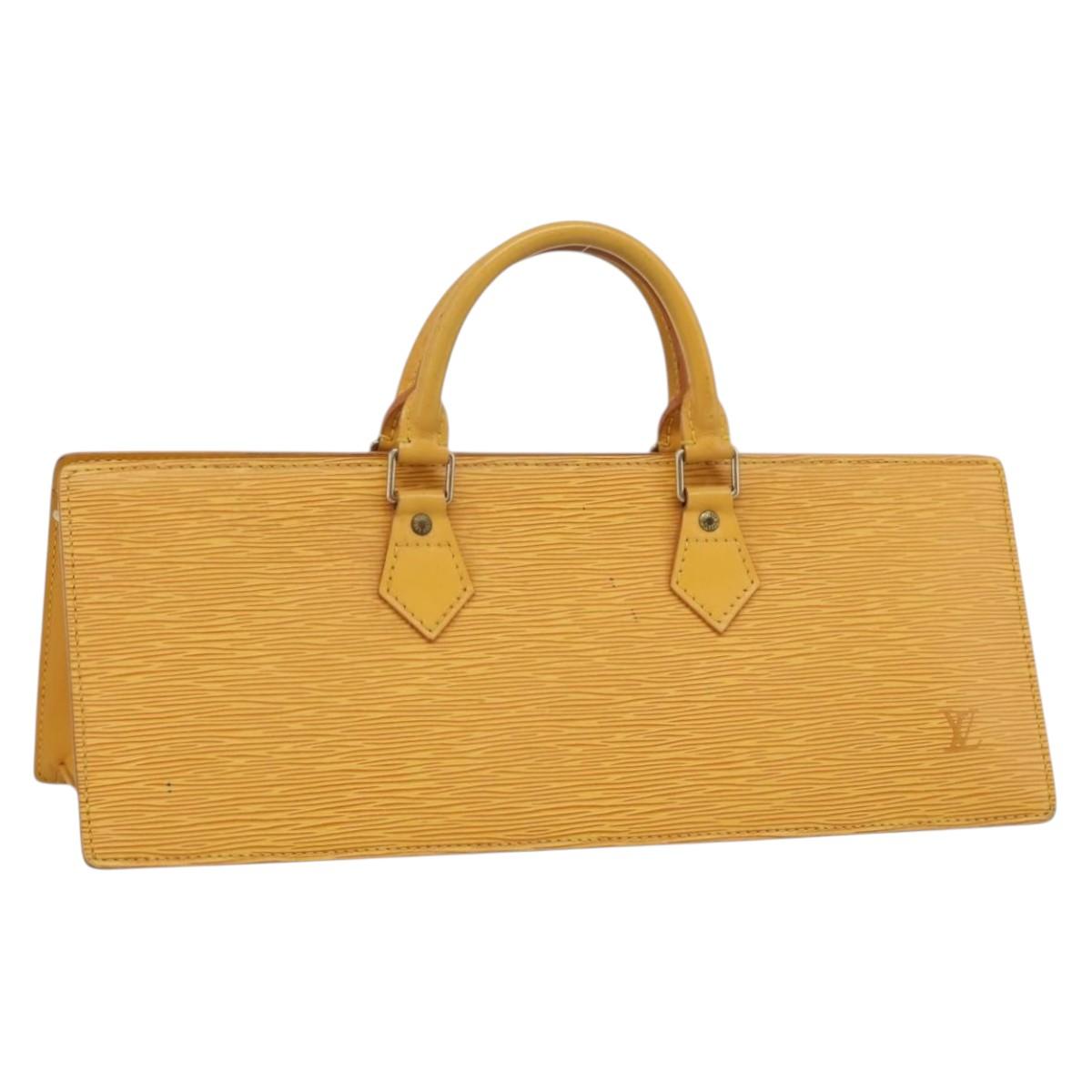 LOUIS VUITTON Epi Sac Triangle Hand Bag Yellow M52099 LV Auth 197532